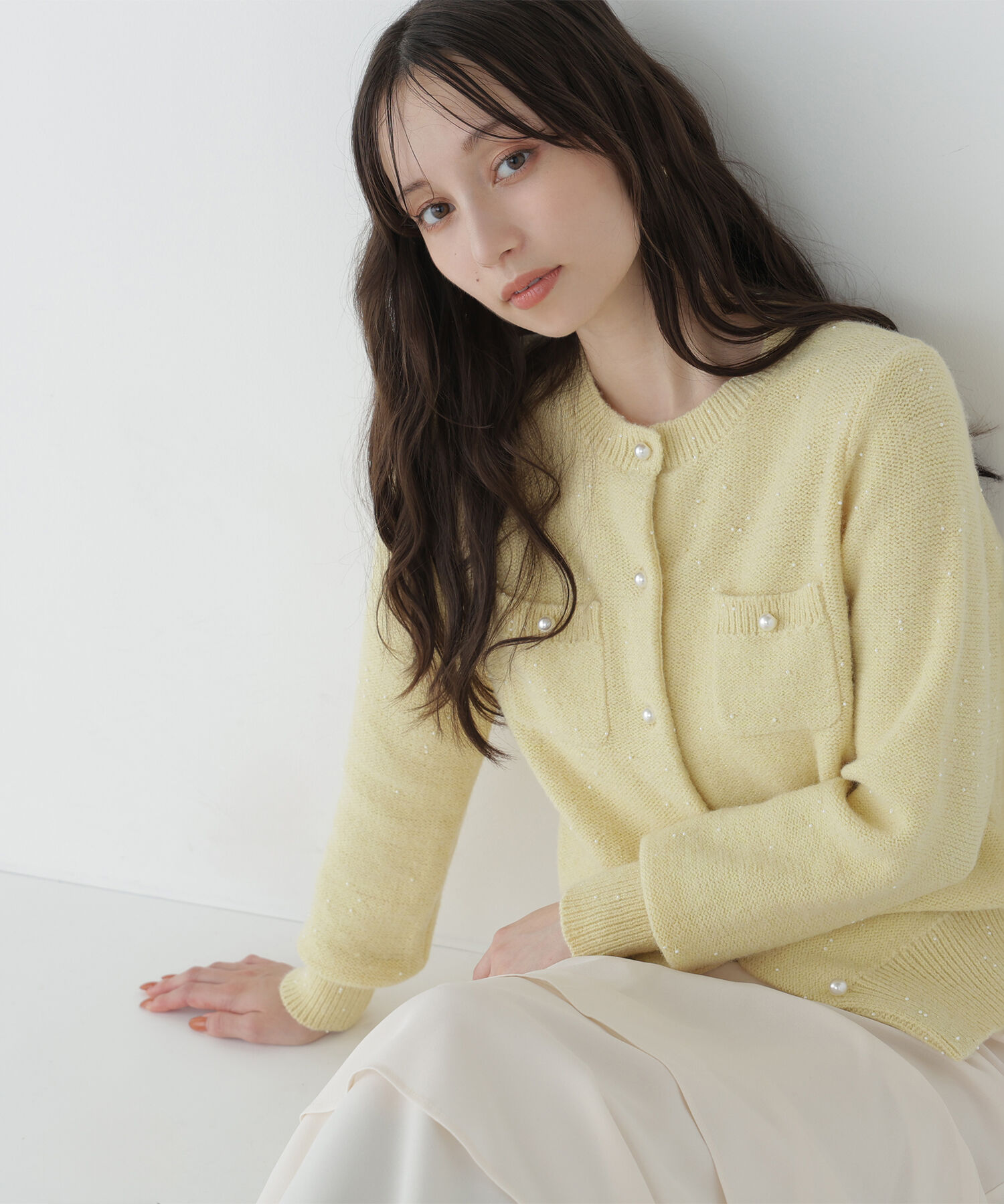  「ビーズミックスシリーズ ニットカーディガン　26AW」|ニット・セーター|