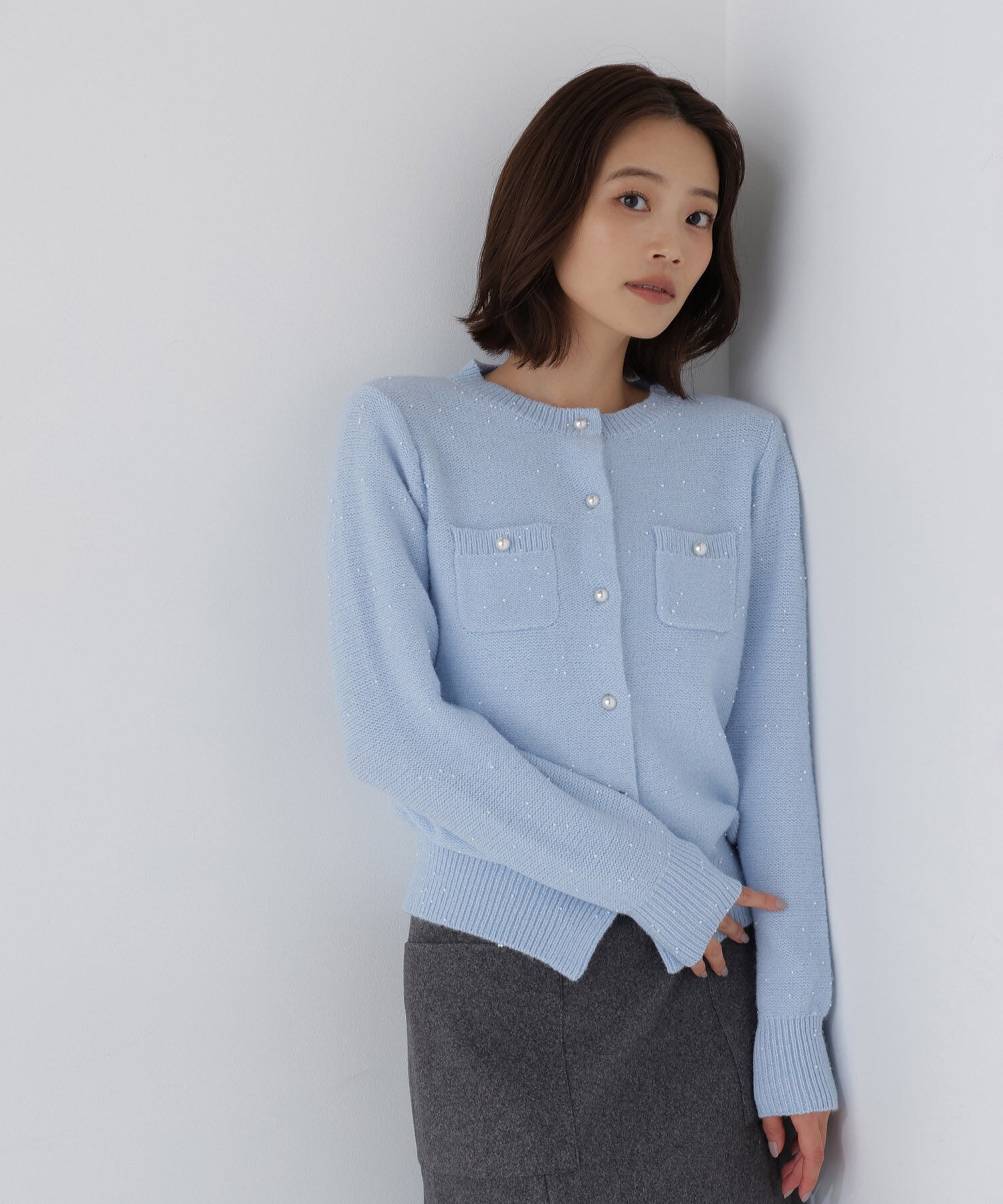  「ビーズミックスシリーズ ニットカーディガン　26AW」|ニット・セーター|