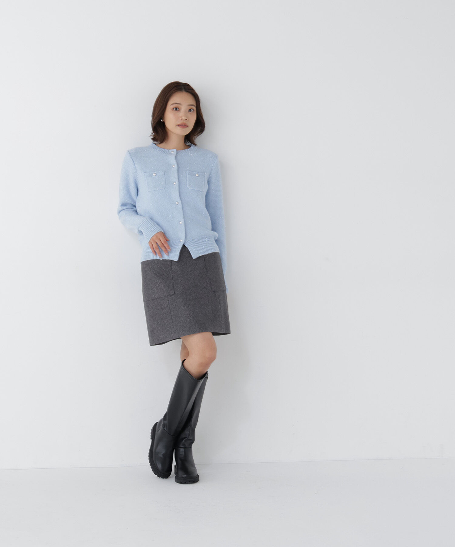  「ビーズミックスシリーズ ニットカーディガン　26AW」|ニット・セーター|