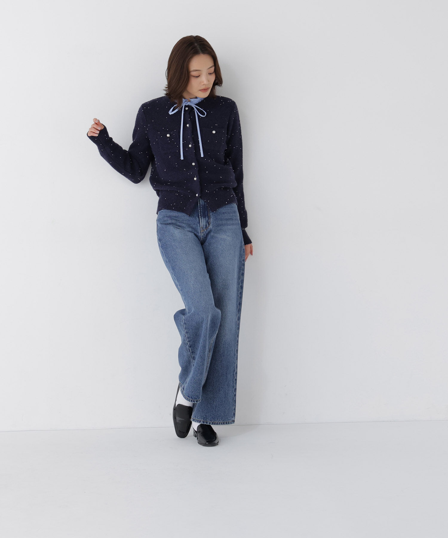  「ビーズミックスシリーズ ニットカーディガン　26AW」|ニット・セーター|