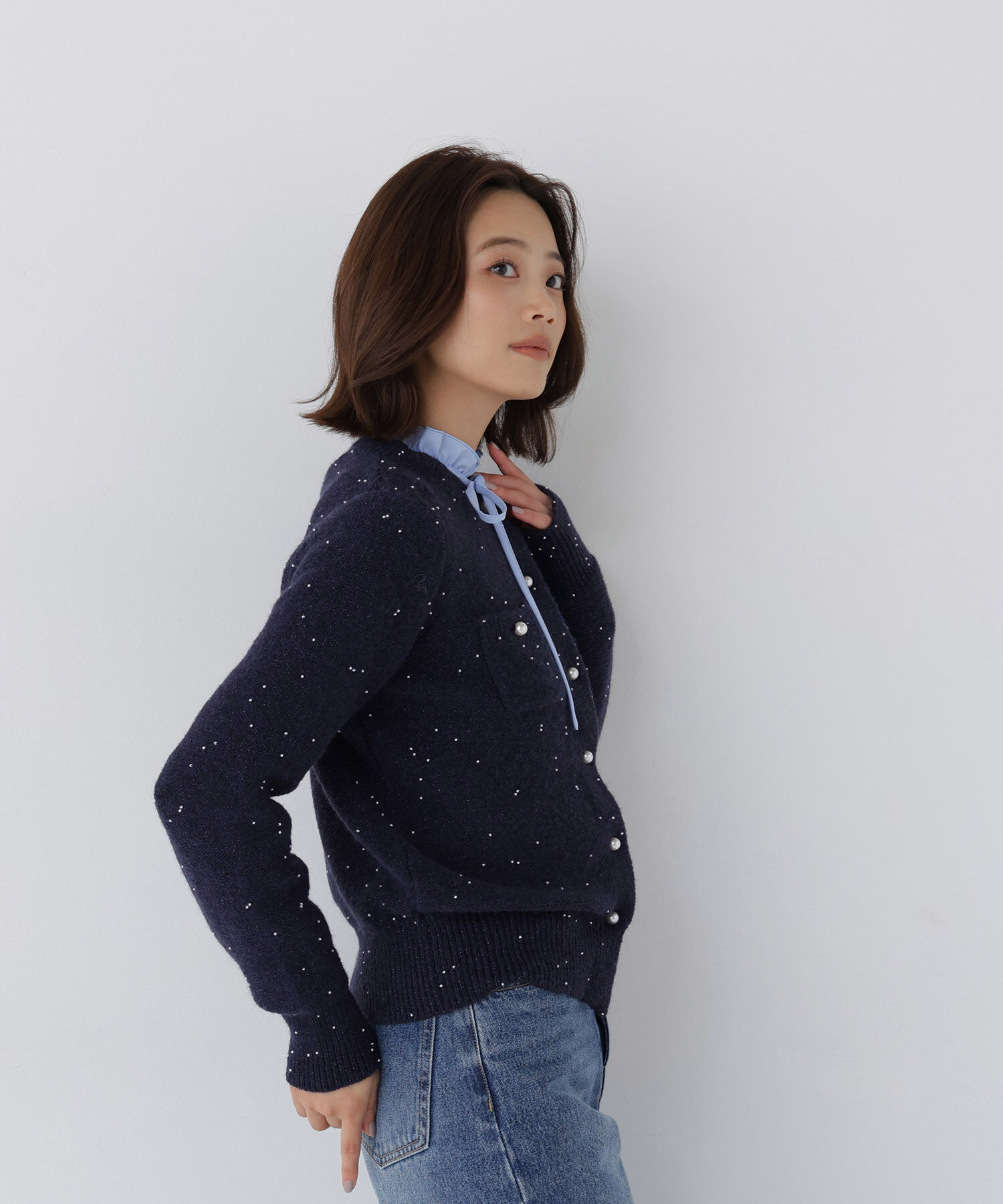  「ビーズミックスシリーズ ニットカーディガン　26AW」|ニット・セーター|
