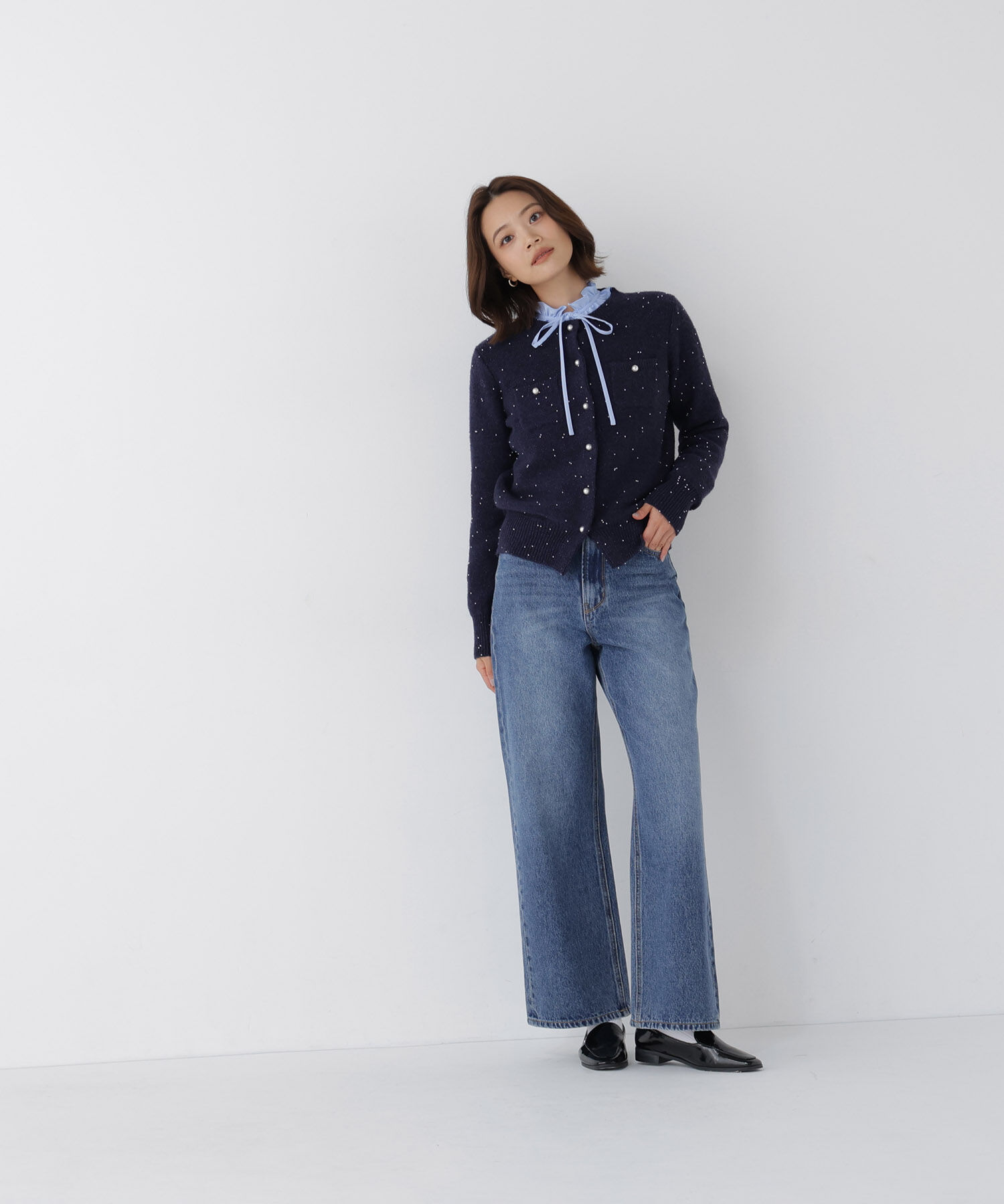  「ビーズミックスシリーズ ニットカーディガン　26AW」|ニット・セーター|