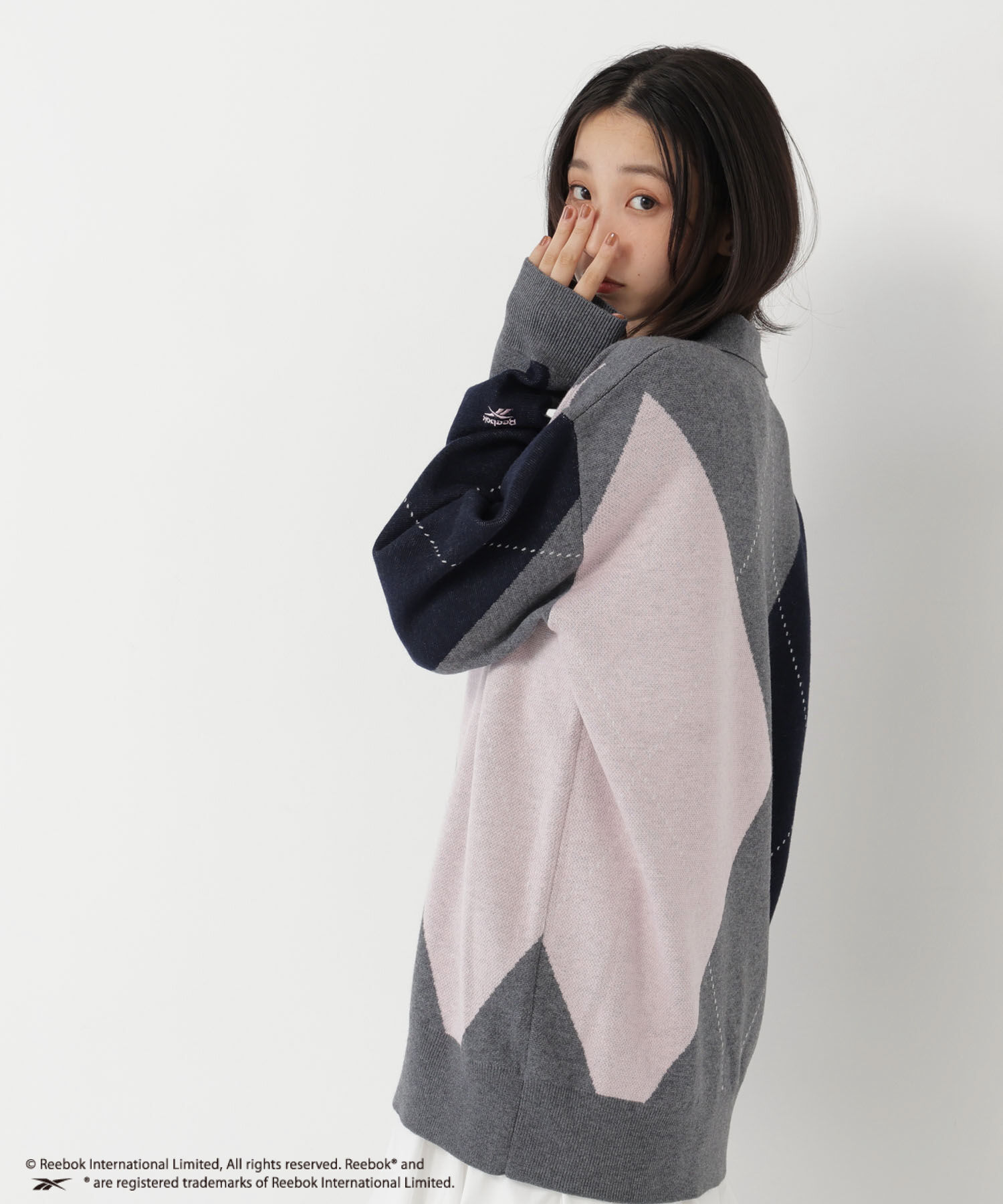  「〈N.〉＜Reebok別注＞襟付きアーガイルニット」|ニット・セーター|