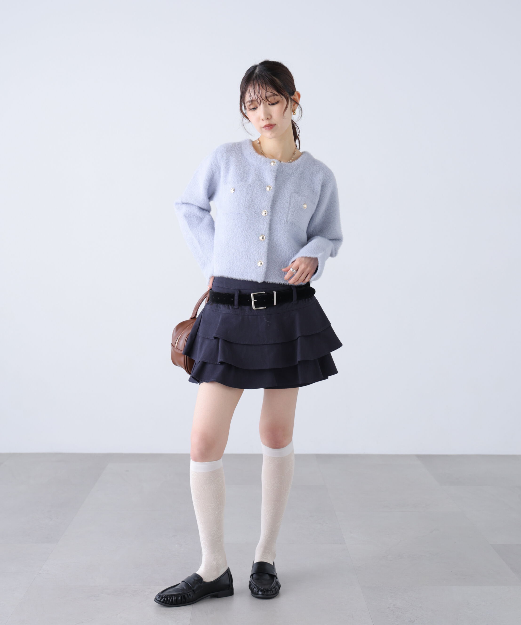  「ティアードフリルベルト付きミニスカート」|スカート|