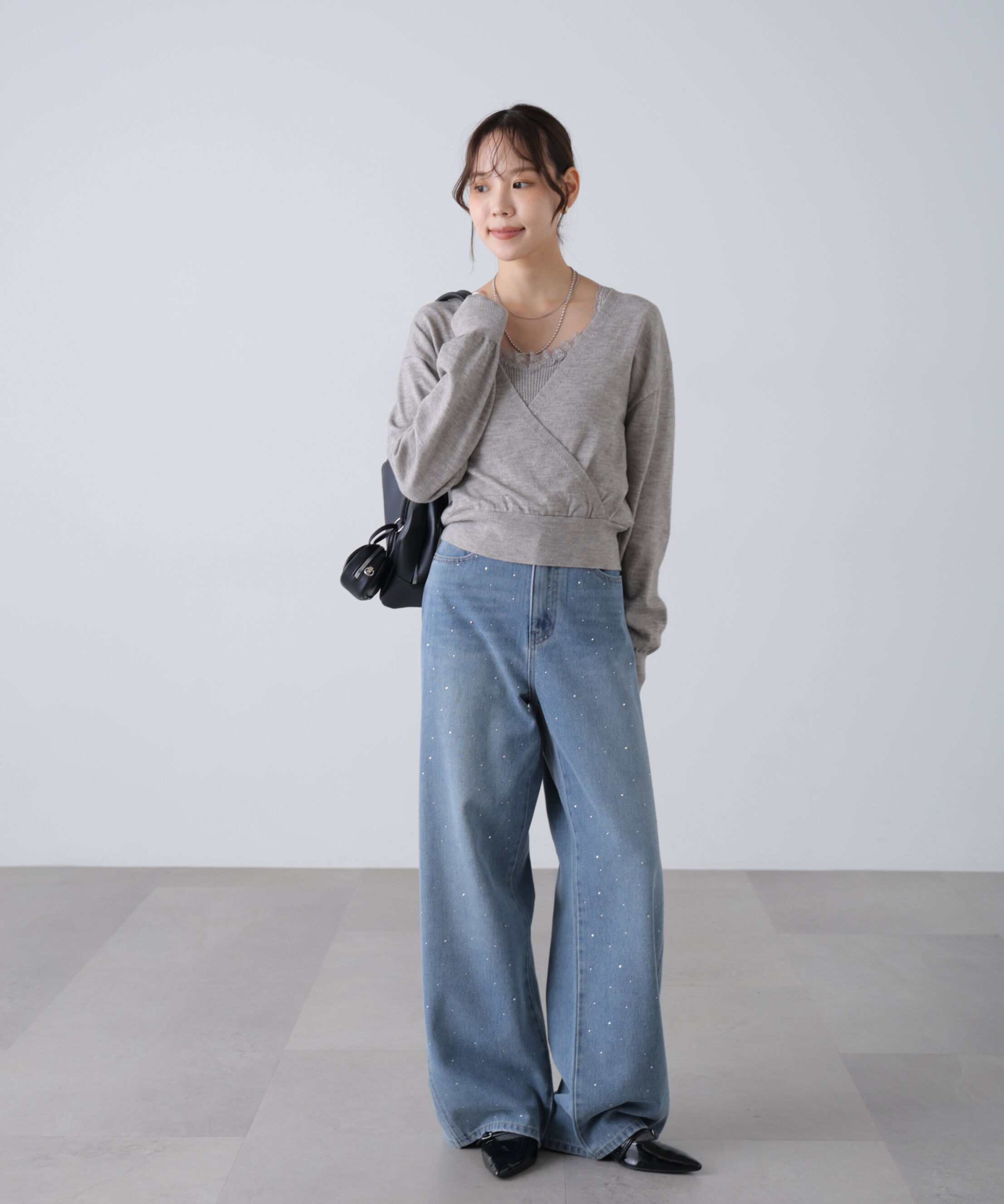  「レースドッキングカシュクールニット」|ニット・セーター|