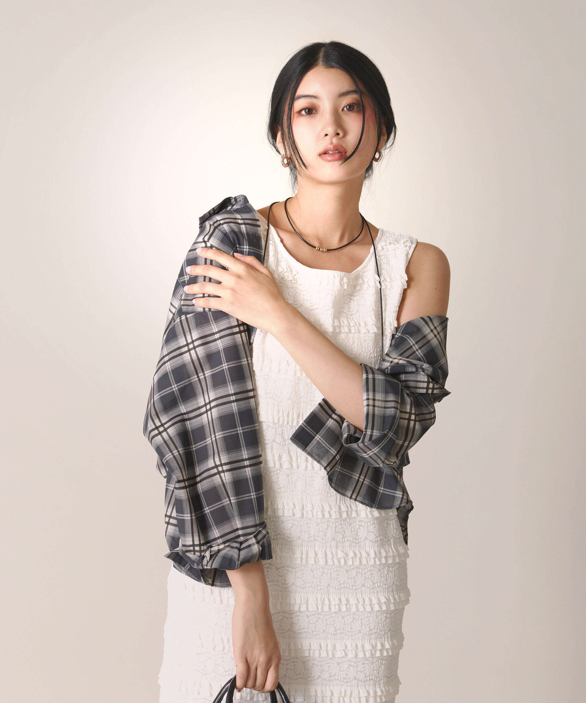 PROPORTION BODY DRESSING「シアーシャツ」|シャツ・ブラウス|ブラックチェ 1