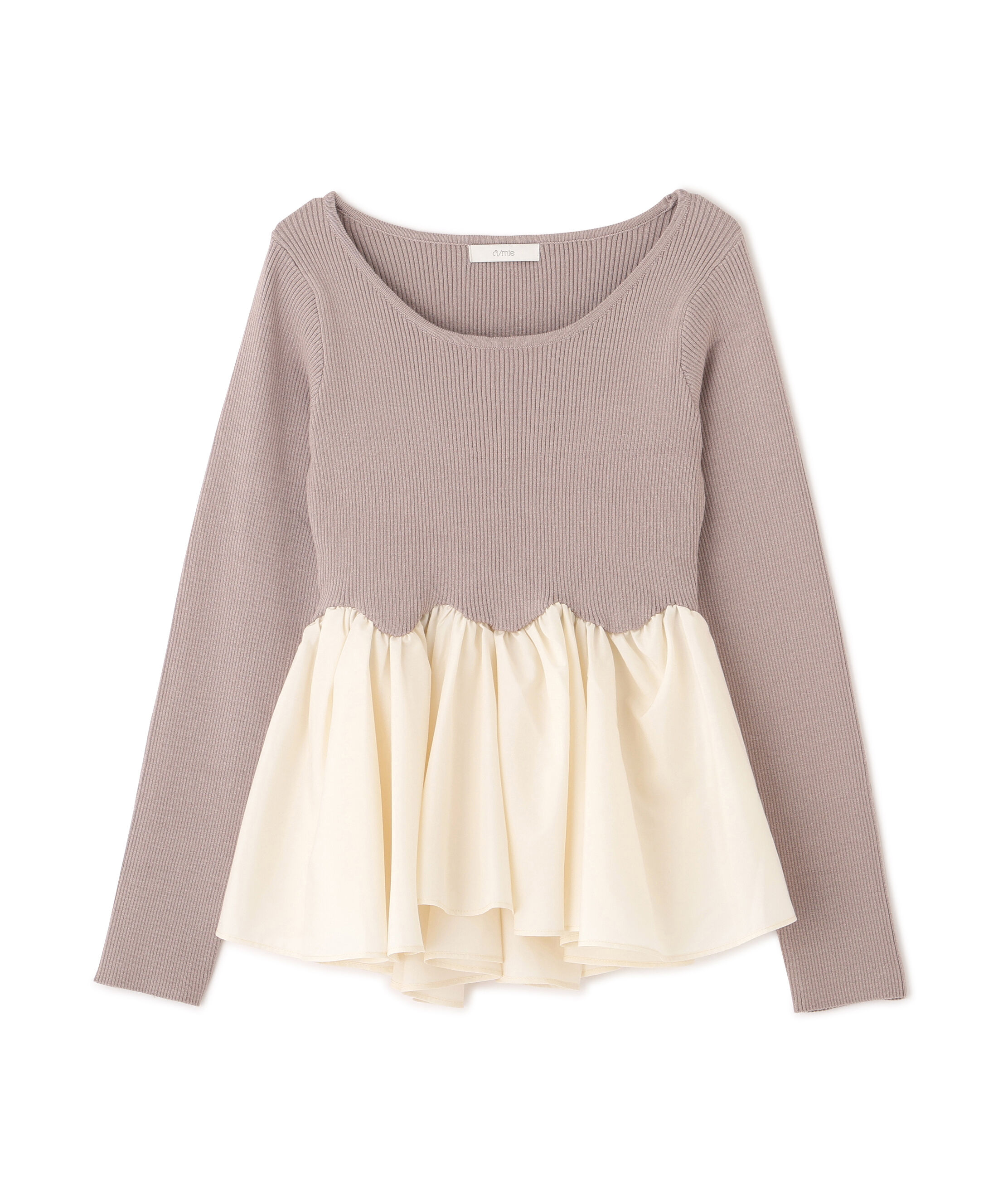  「＜a/mie＞チューリップペプラムヘムニット 26AW」|ニット・セーター|