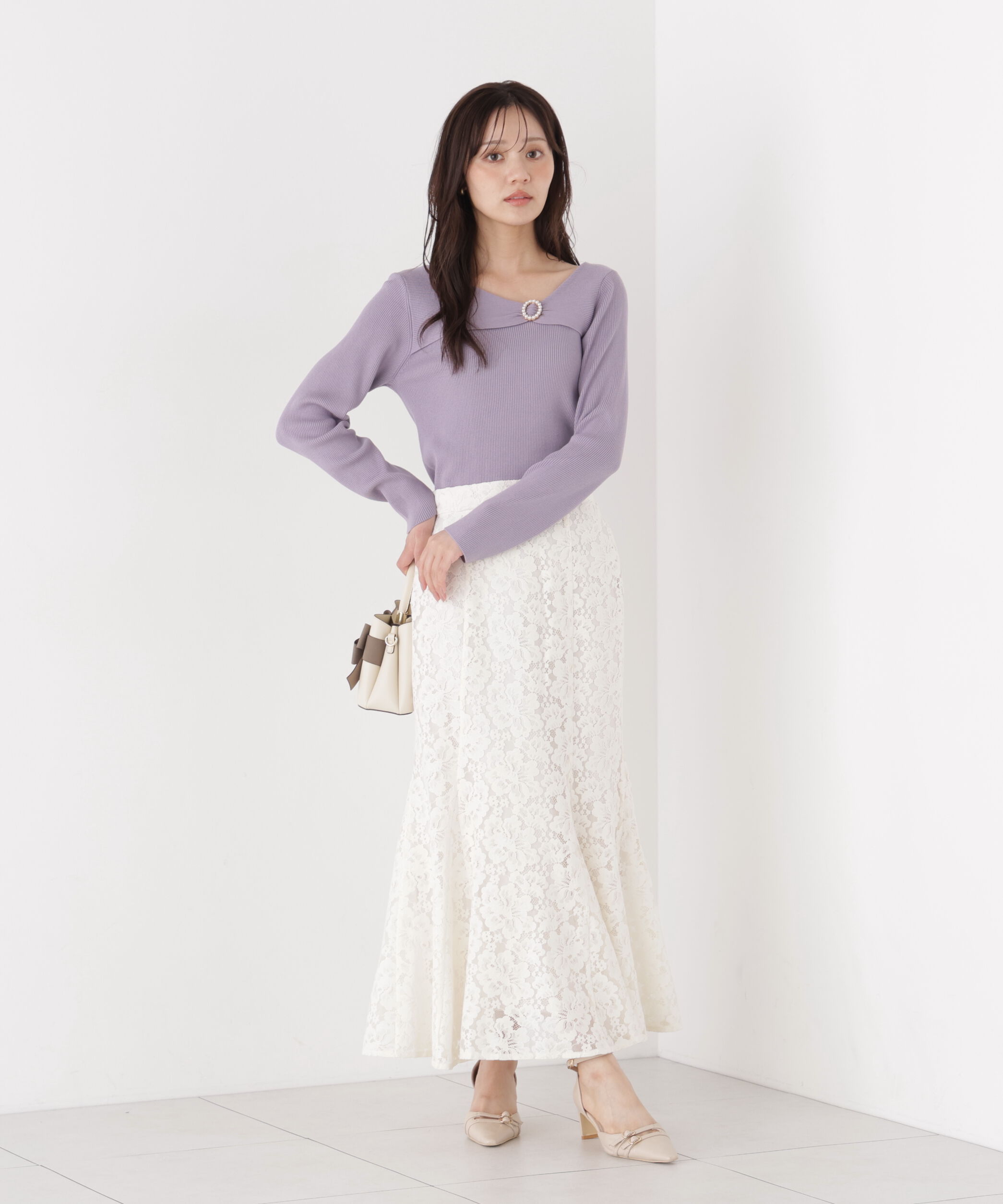 PROPORTION BODY DRESSING「＜加藤栞さん着用＞起毛レースマーメイドスカート」|スカート|