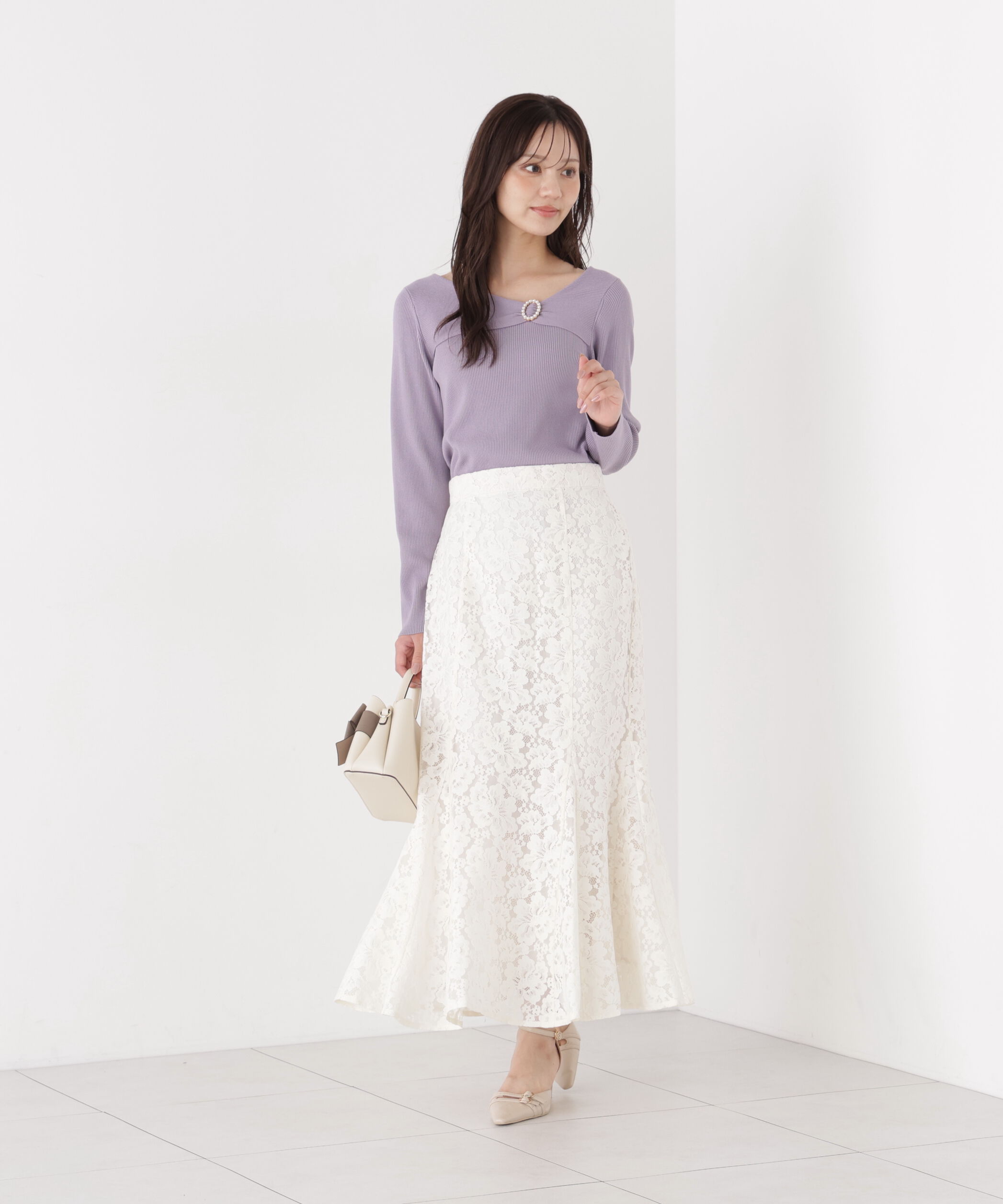 PROPORTION BODY DRESSING「＜加藤栞さん着用＞起毛レースマーメイドスカート」|スカート|