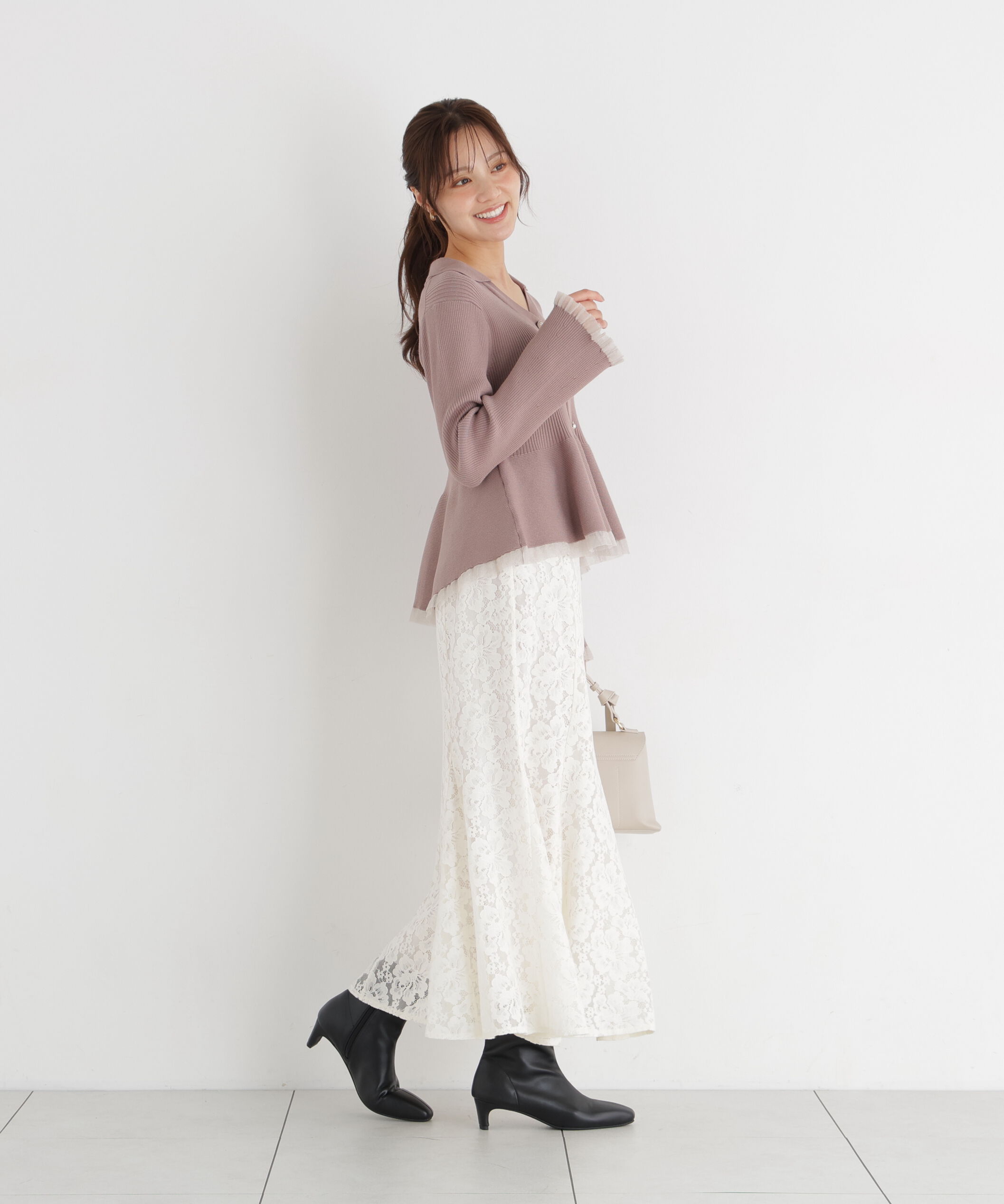 PROPORTION BODY DRESSING「＜加藤栞さん着用＞起毛レースマーメイドスカート」|スカート|
