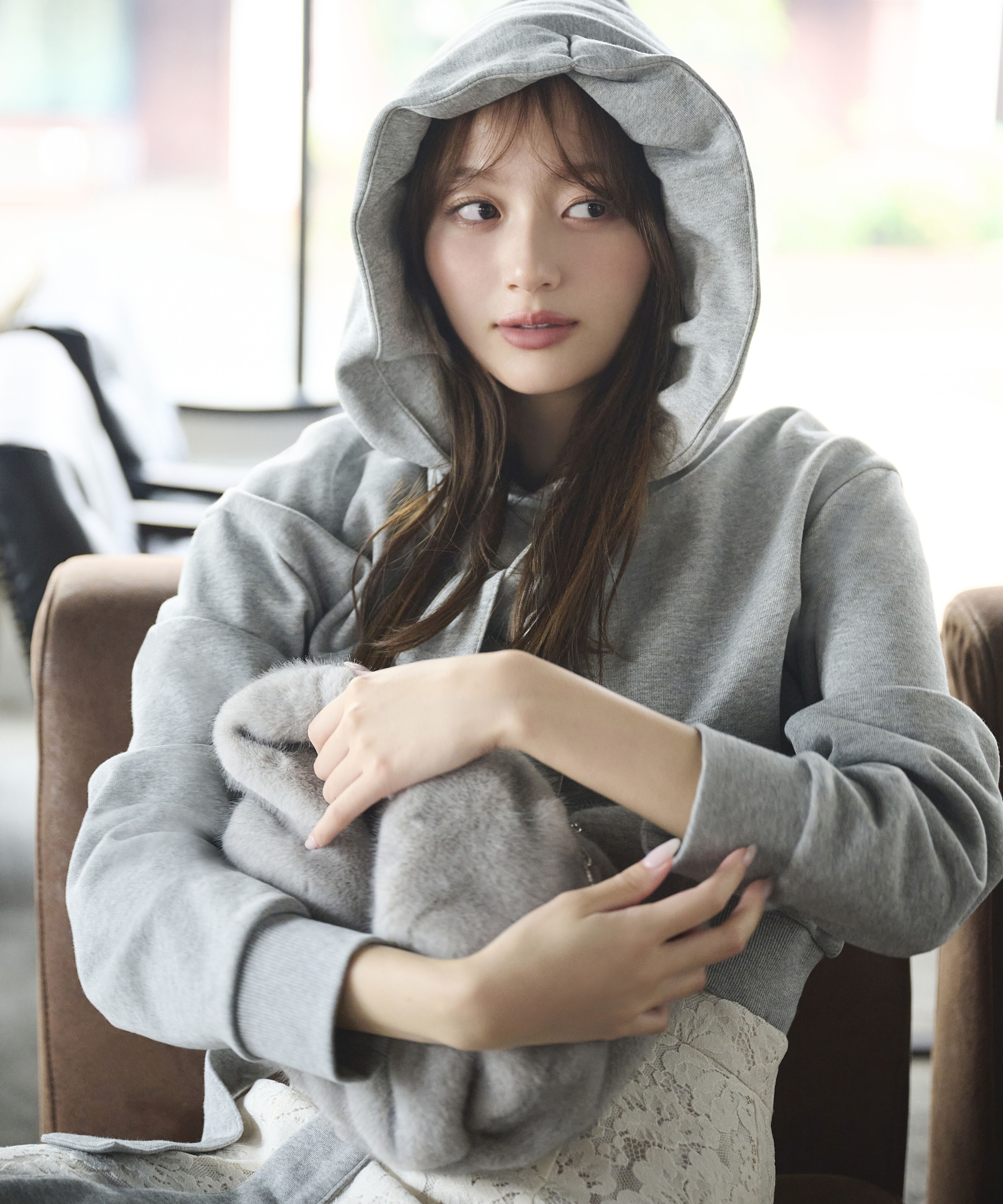 PROPORTION BODY DRESSING「＜加藤栞さん着用＞＜EDIT COLOGNE＞リボン付きフーディー」|Tシャツ・カットソー|