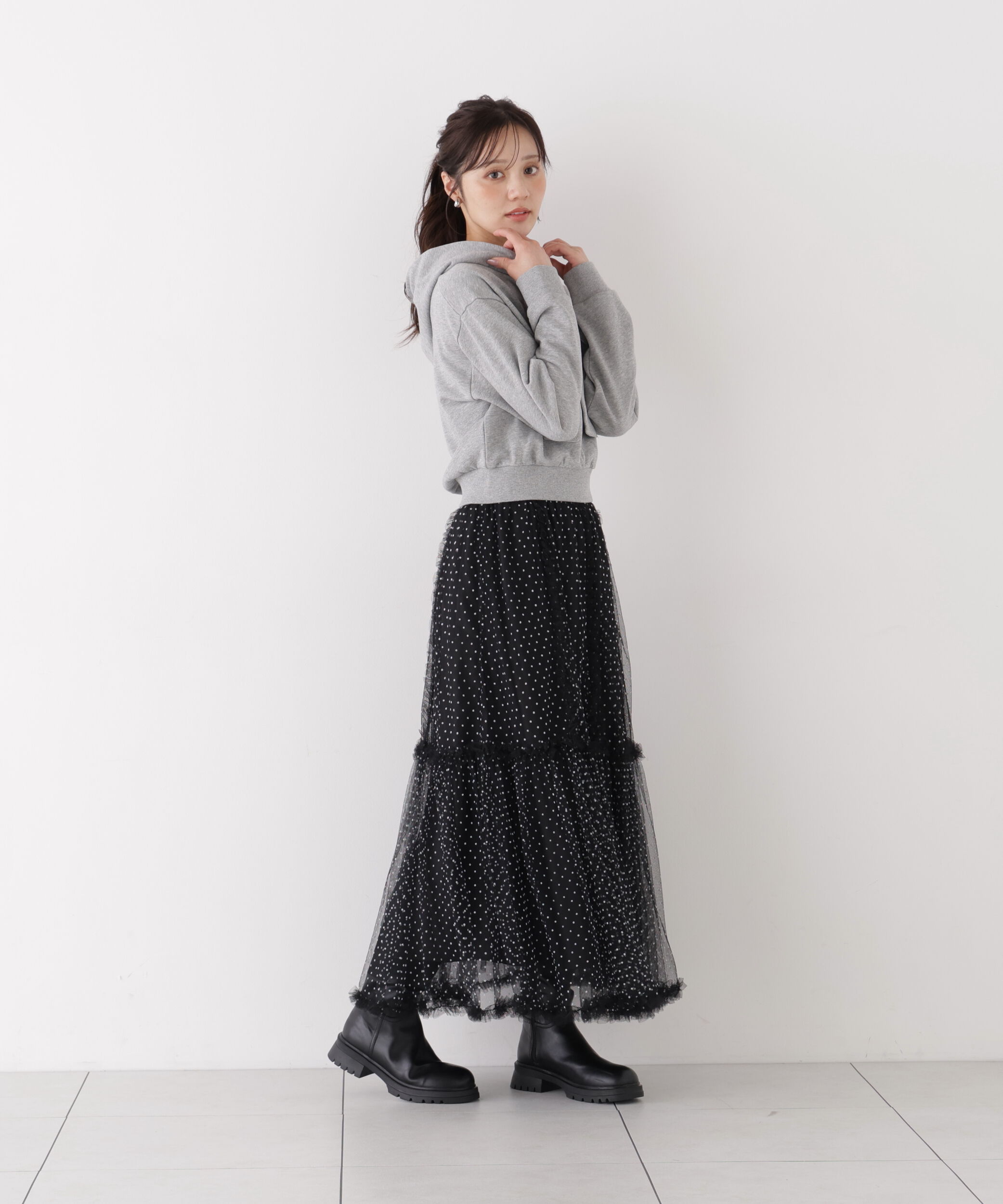 PROPORTION BODY DRESSING「＜加藤栞さん着用＞＜EDIT COLOGNE＞リボン付きフーディー」|Tシャツ・カットソー|
