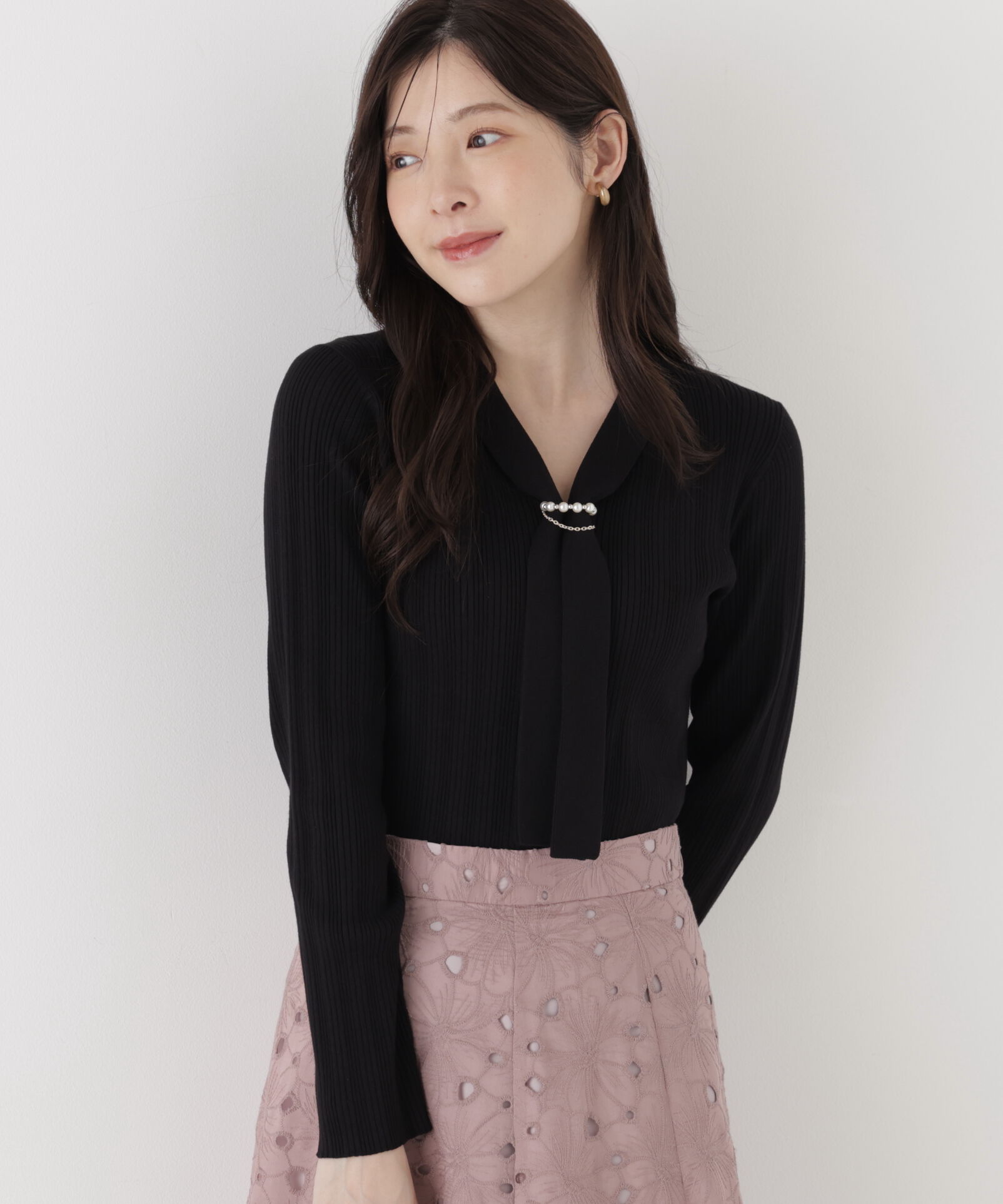 PROPORTION BODY DRESSING「チェーン付きボウタイニット」|ニット・セーター|