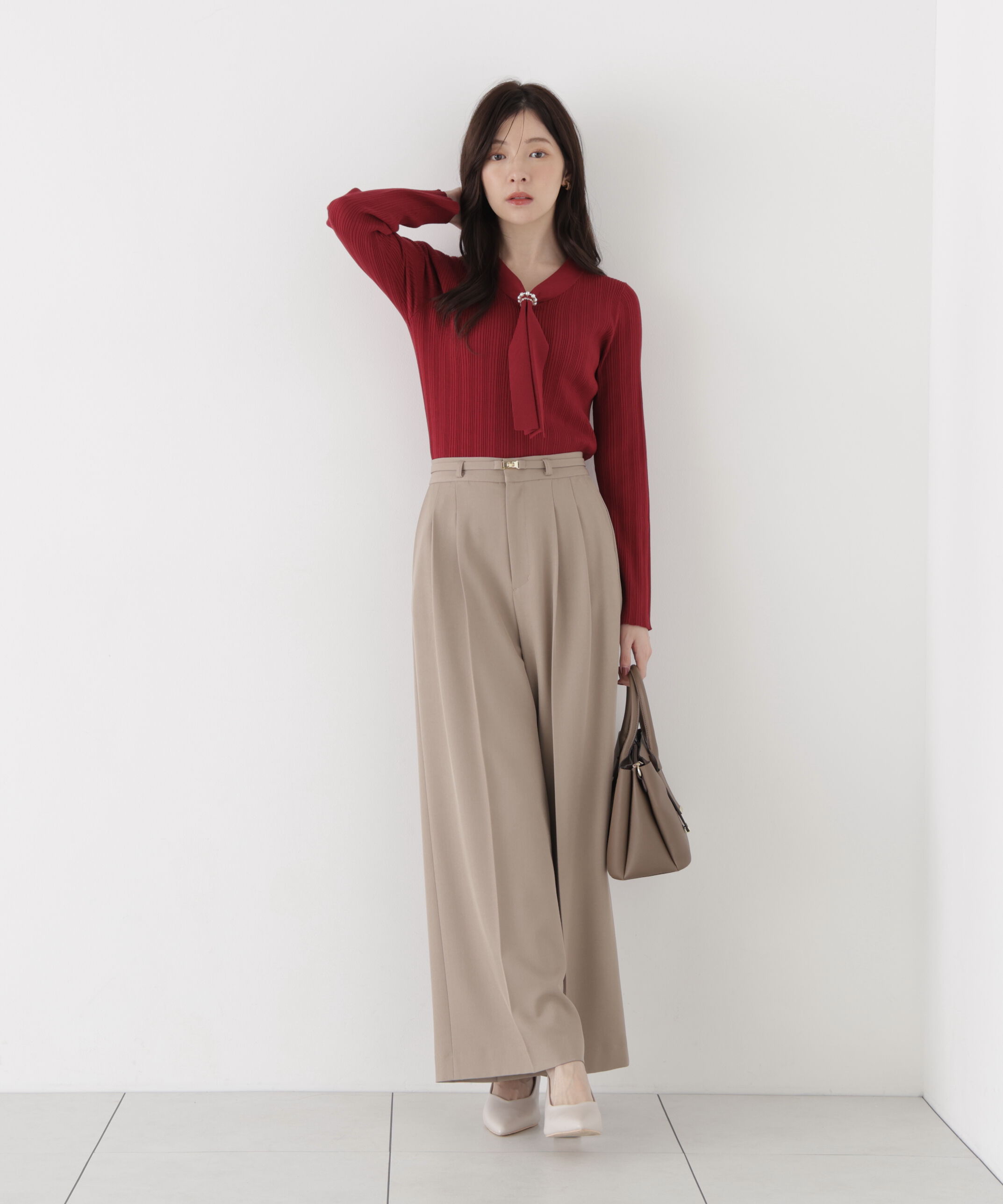 PROPORTION BODY DRESSING「チェーン付きボウタイニット」|ニット・セーター|