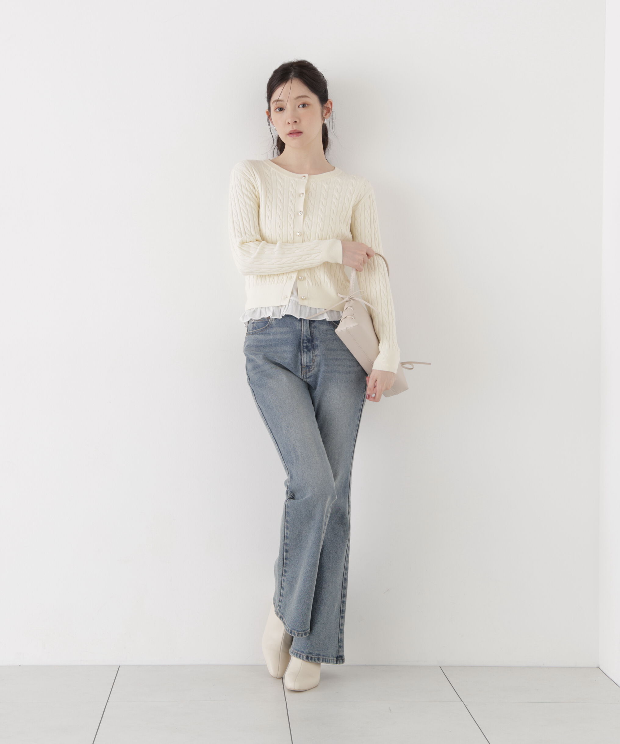 PROPORTION BODY DRESSING「＜加藤栞さん着用＞＜a/mie＞ケーブルニットカーディガン」|カーディガン|