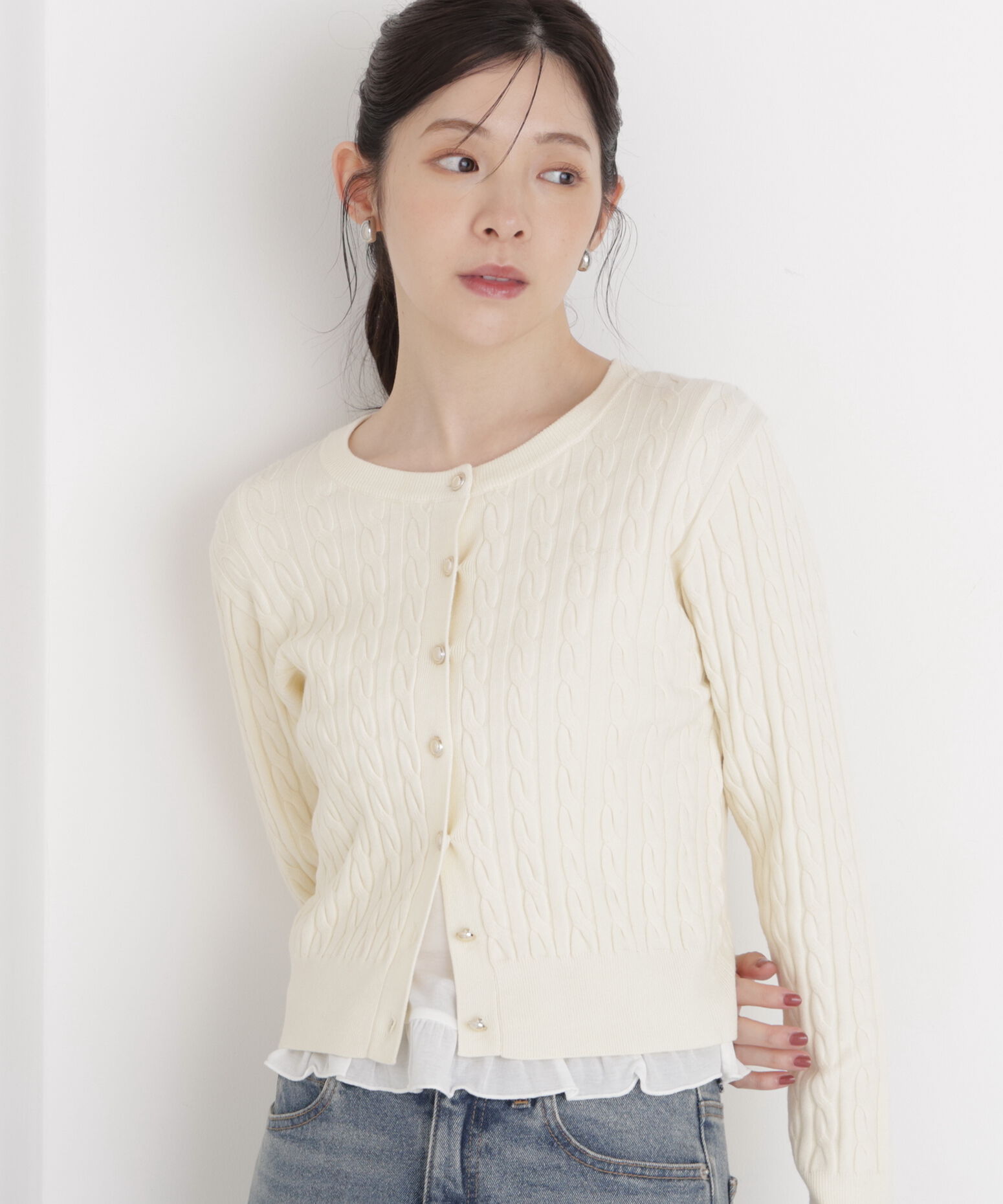 PROPORTION BODY DRESSING「＜加藤栞さん着用＞＜a/mie＞ケーブルニットカーディガン」|カーディガン|