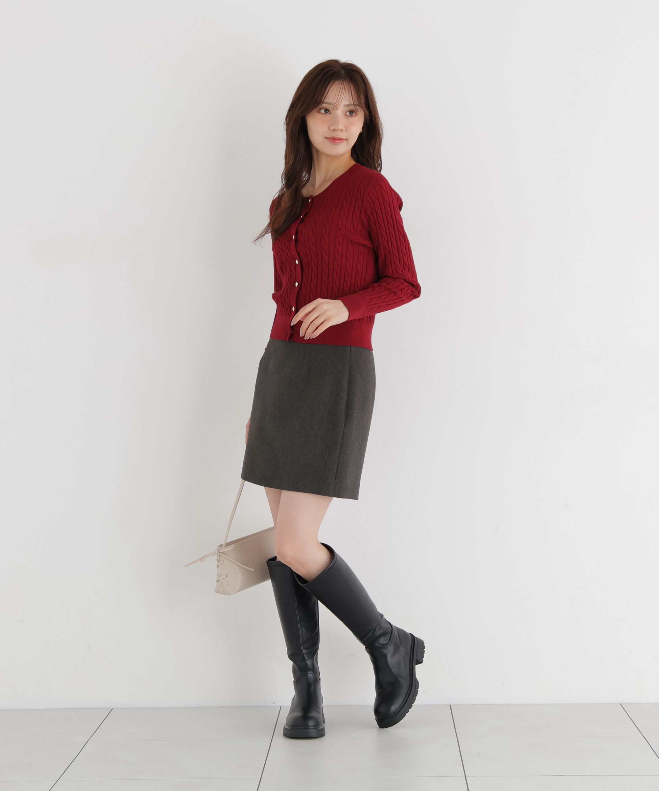 PROPORTION BODY DRESSING「＜加藤栞さん着用＞＜a/mie＞ケーブルニットカーディガン」|カーディガン|