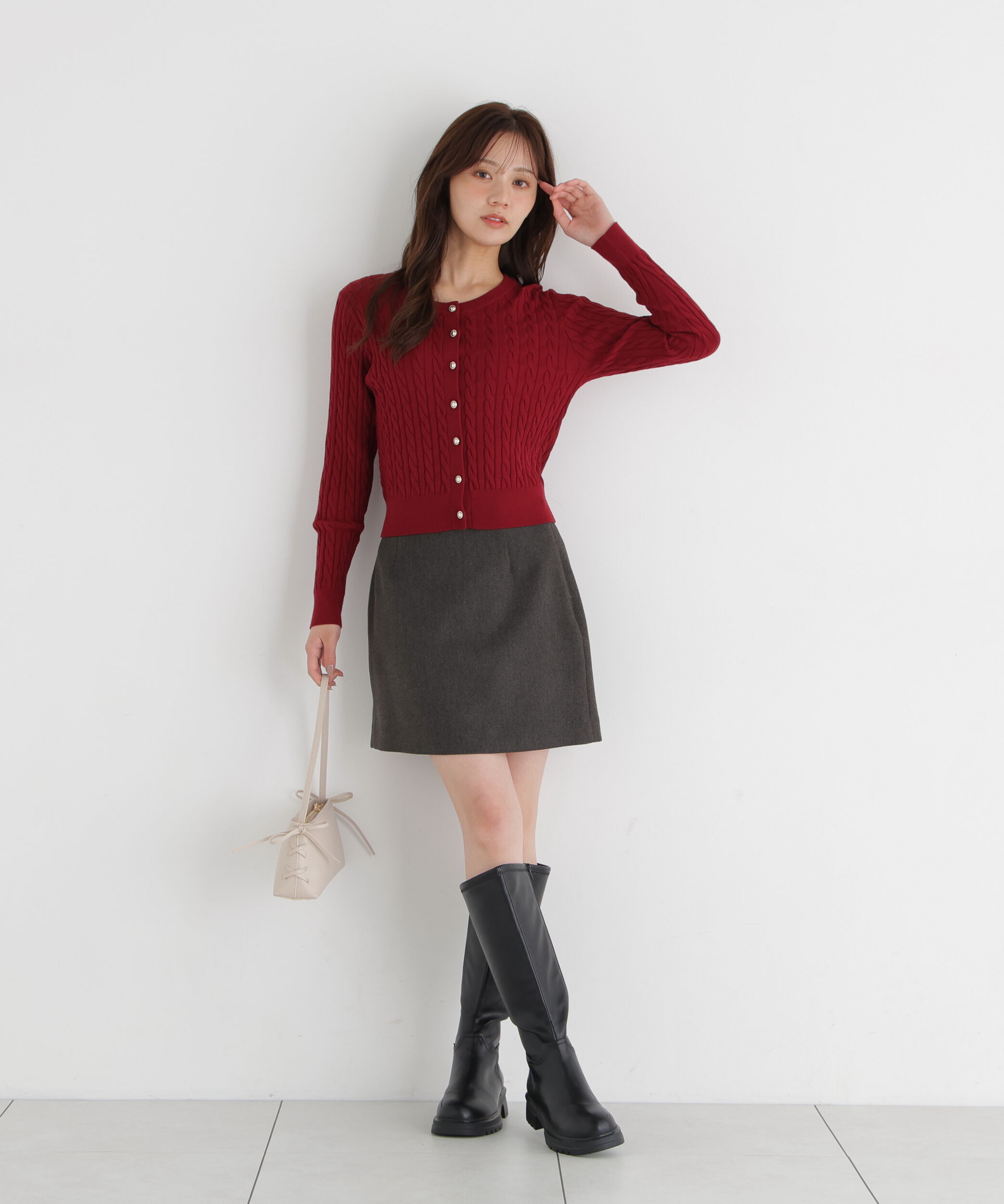 PROPORTION BODY DRESSING「＜加藤栞さん着用＞＜a/mie＞ケーブルニットカーディガン」|カーディガン|