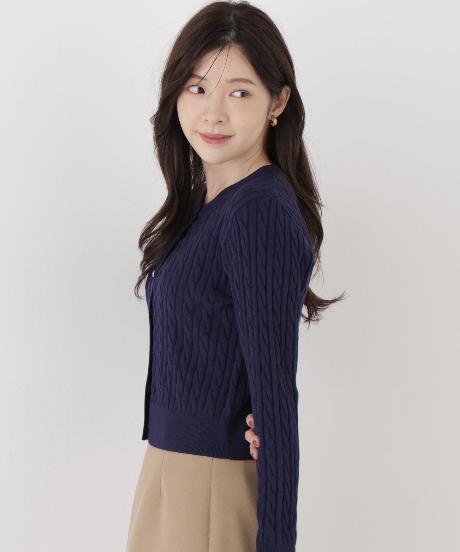 PROPORTION BODY DRESSING「＜加藤栞さん着用＞＜a/mie＞ケーブルニットカーディガン」|カーディガン|