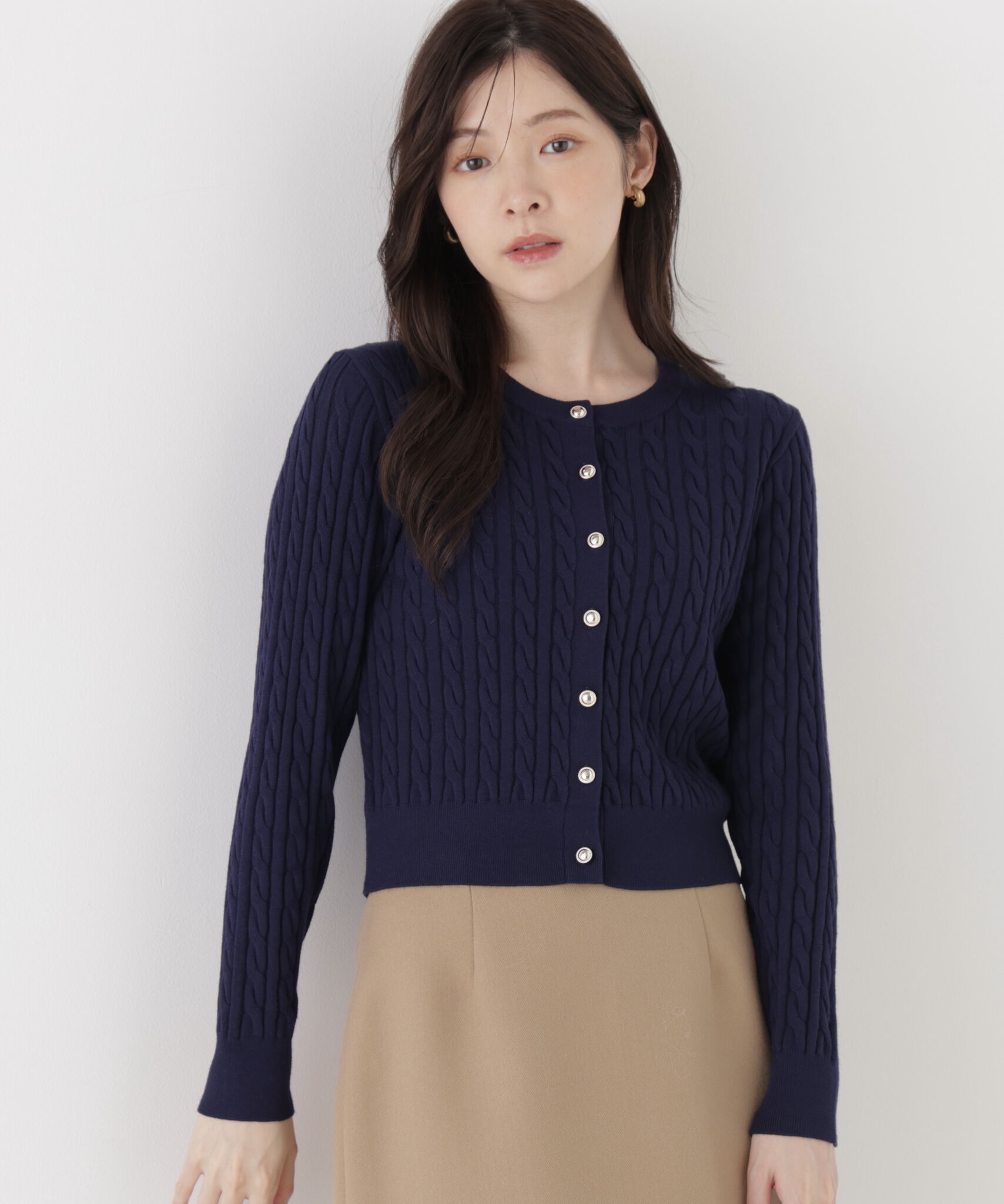 PROPORTION BODY DRESSING「＜加藤栞さん着用＞＜a/mie＞ケーブルニットカーディガン」|カーディガン|