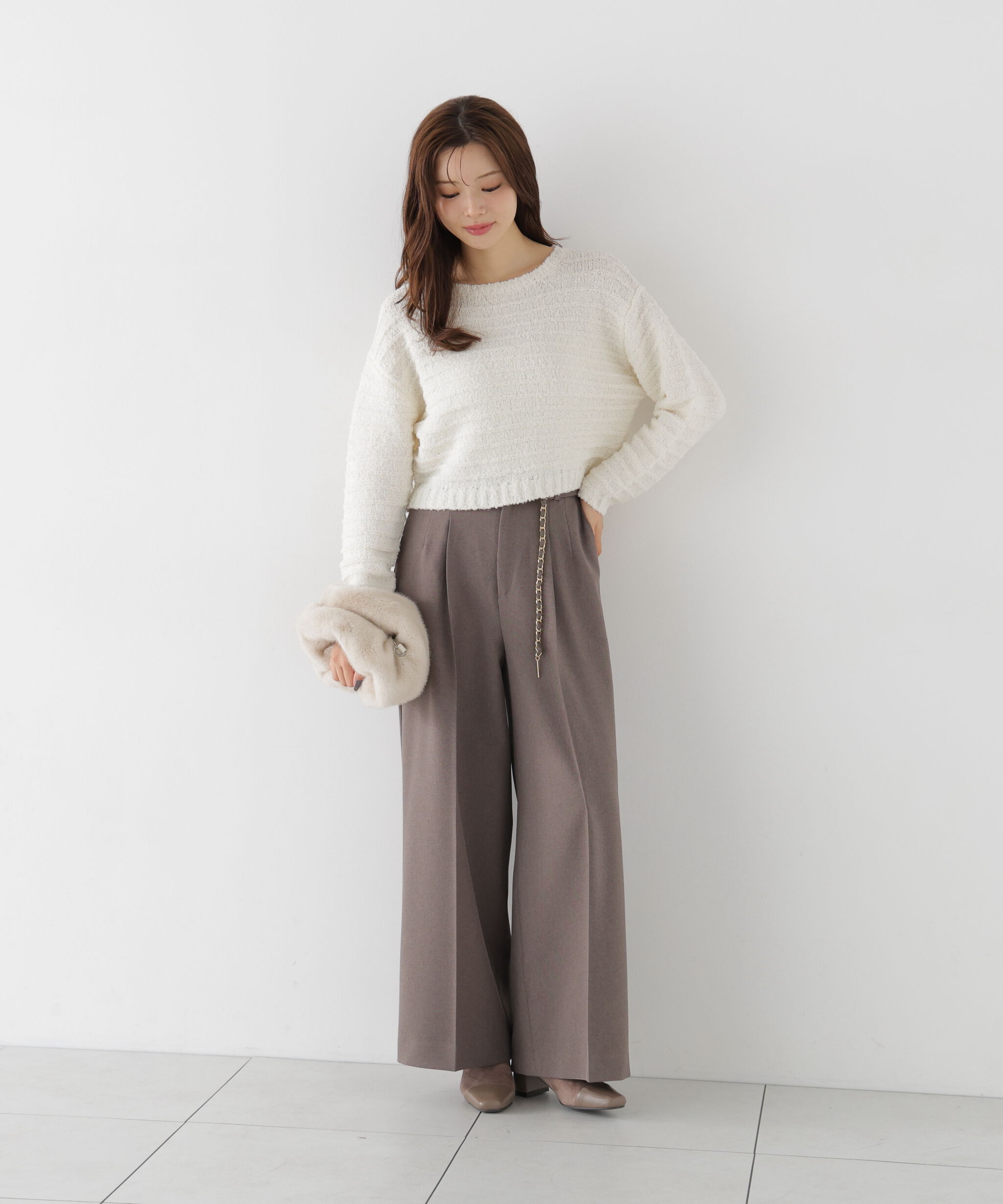 PROPORTION BODY DRESSING「＜加藤栞さん着用＞ラメブークレニットトップス」|ニット・セーター|