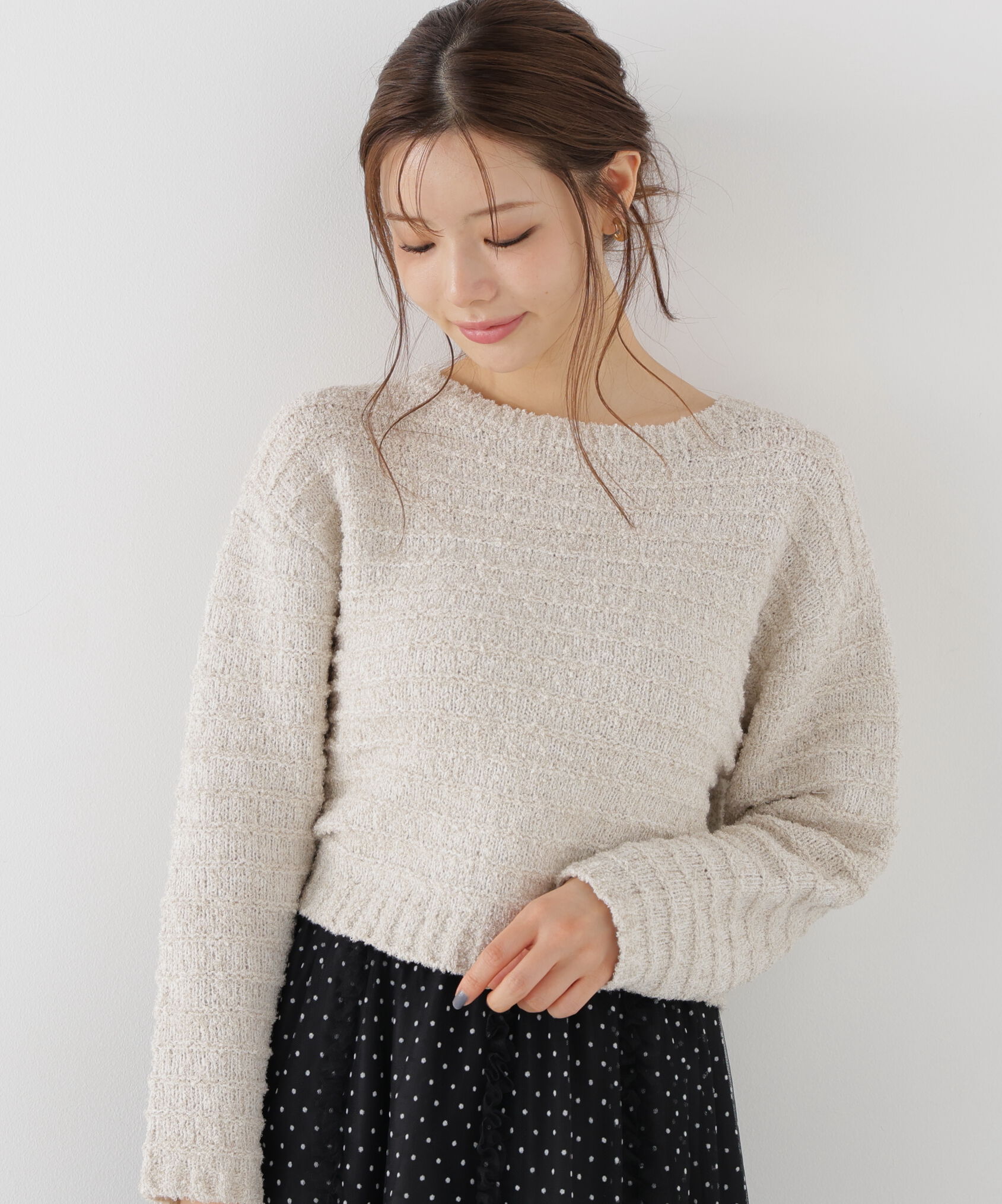 PROPORTION BODY DRESSING「＜加藤栞さん着用＞ラメブークレニットトップス」|ニット・セーター|
