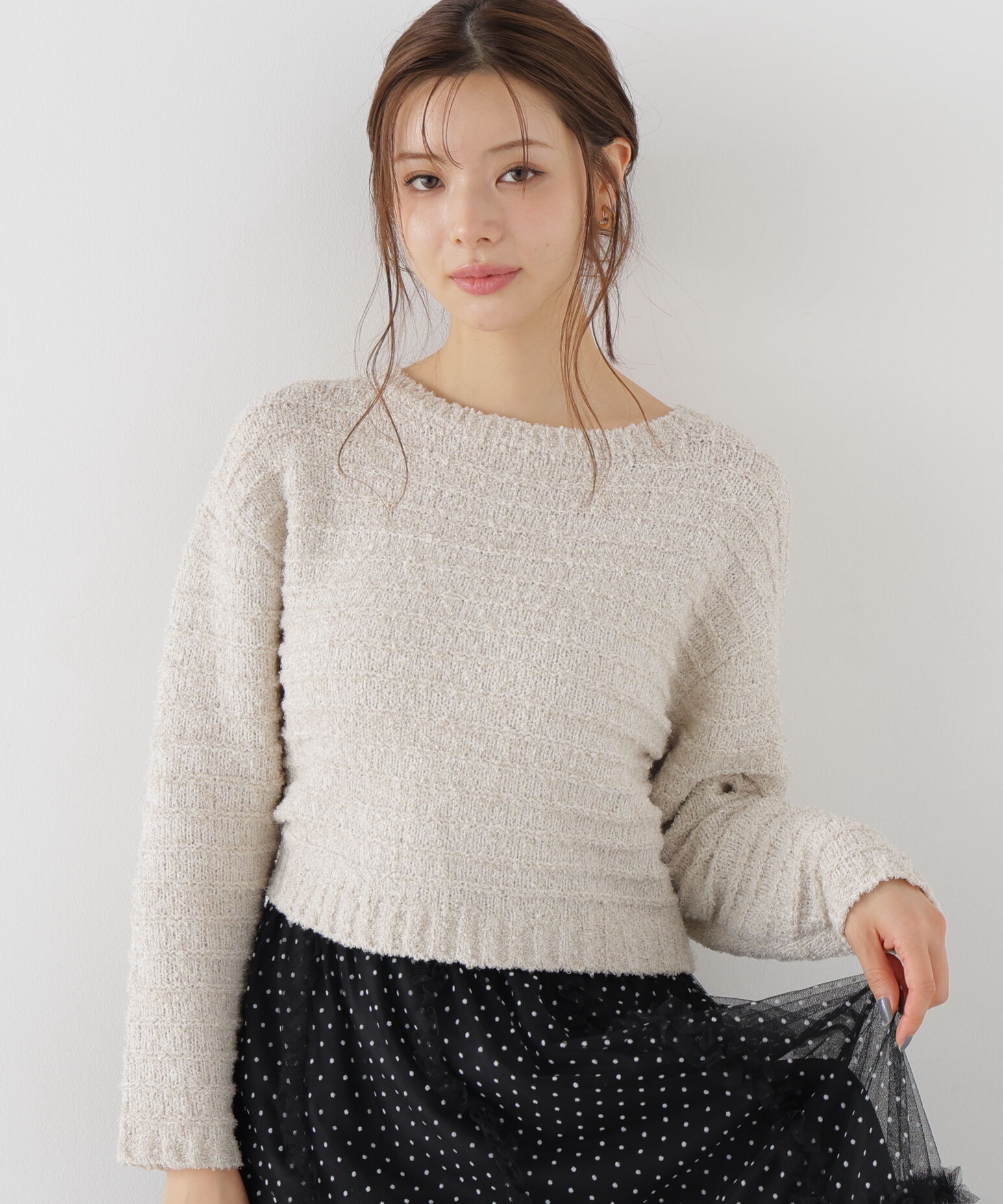 PROPORTION BODY DRESSING「＜加藤栞さん着用＞ラメブークレニットトップス」|ニット・セーター|