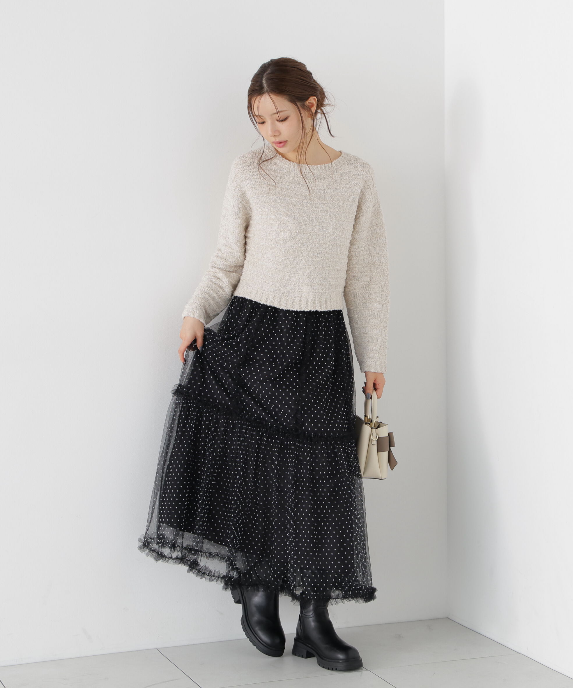 PROPORTION BODY DRESSING「＜加藤栞さん着用＞ラメブークレニットトップス」|ニット・セーター|