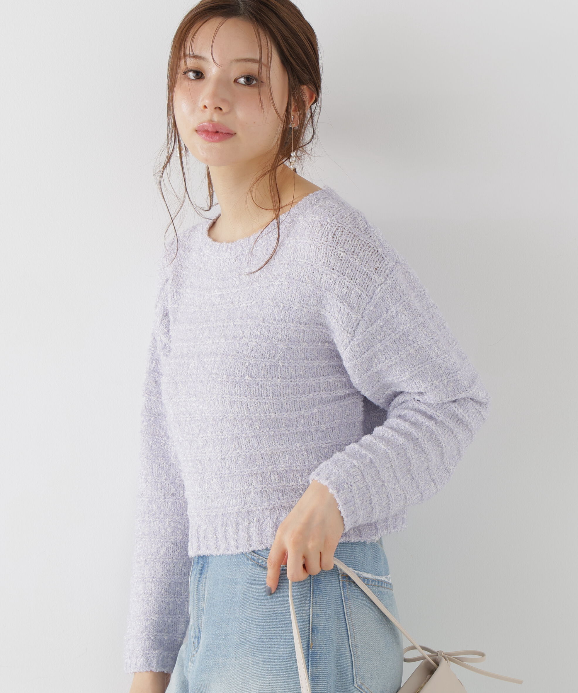 PROPORTION BODY DRESSING「＜加藤栞さん着用＞ラメブークレニットトップス」|ニット・セーター|