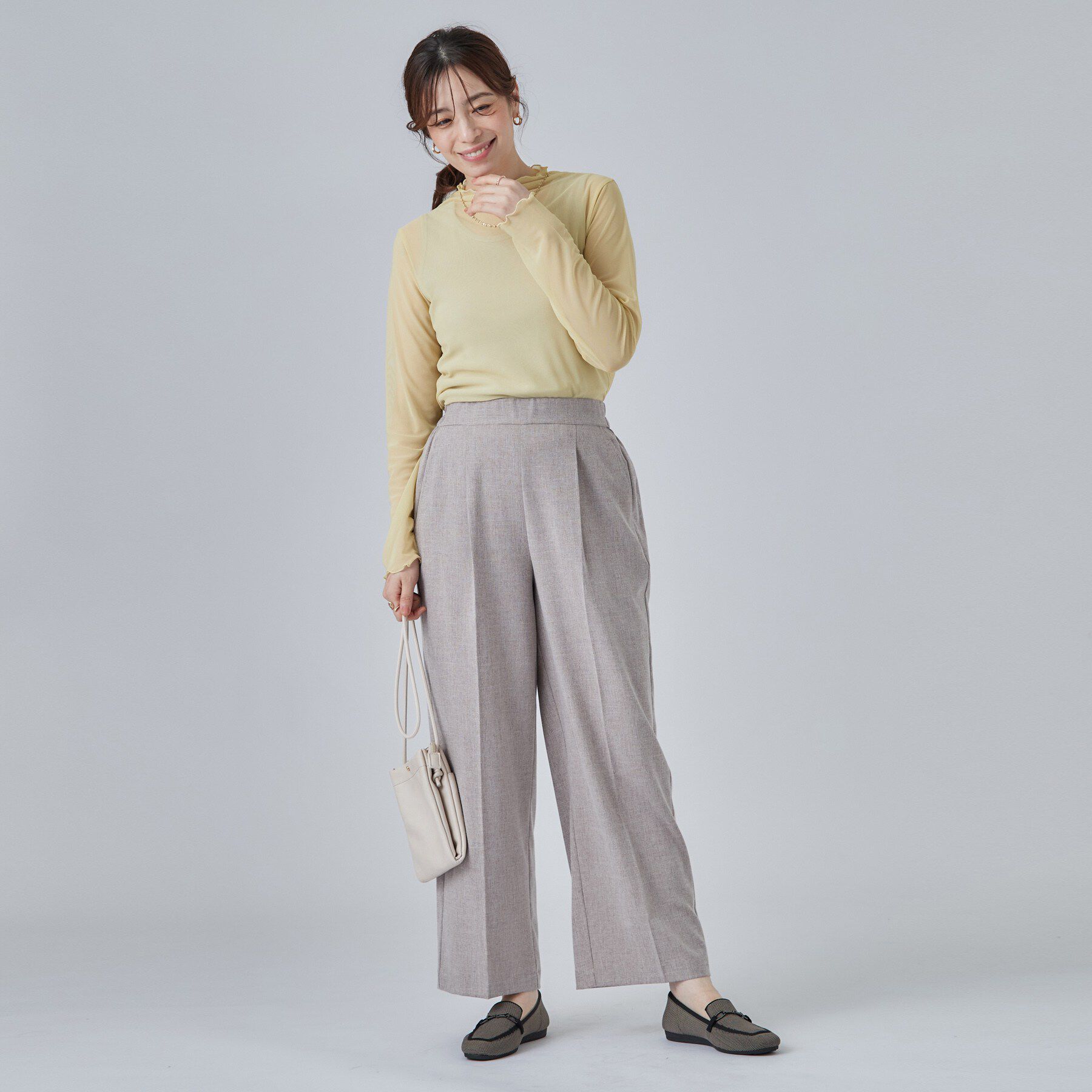 SHOO･LA･RUE「【S-LL/洗濯機可】コーデにプラスするだけで垢抜ける 柄アソートシアーチュールトップス」|Tシャツ・カットソー|