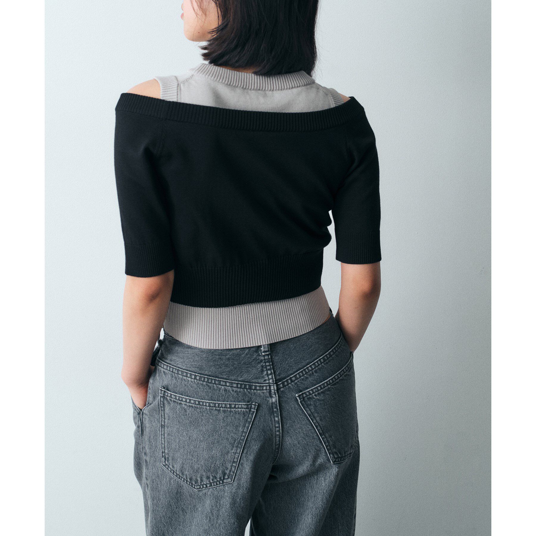 CODE A「design knit short cardigan」|カーディガン|