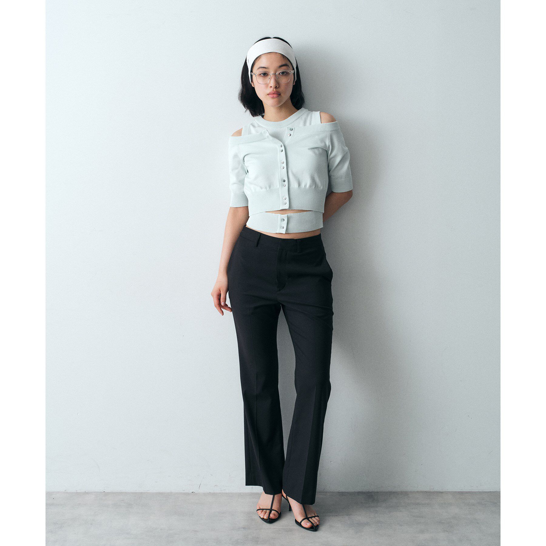 CODE A「design knit short cardigan」|カーディガン|