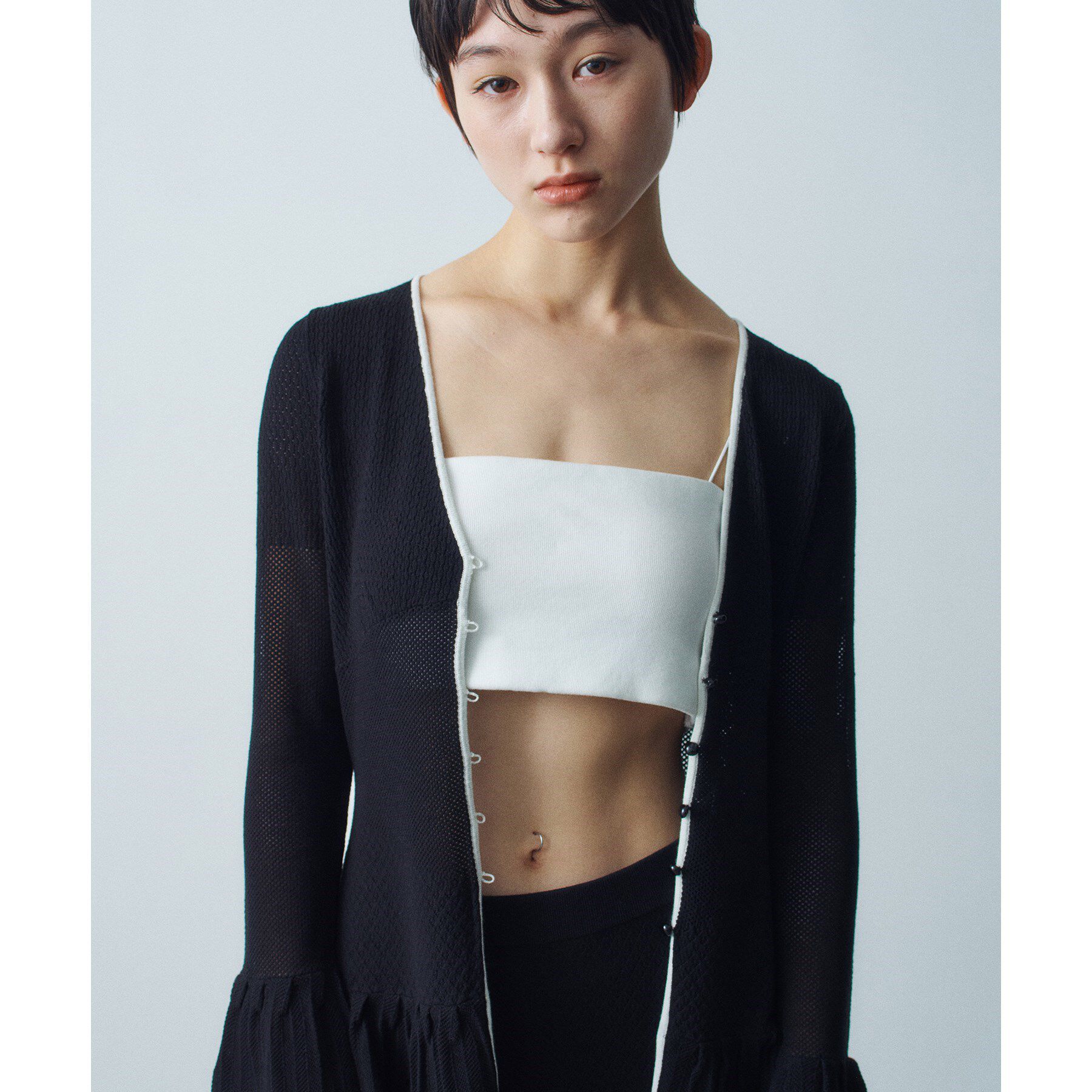 CODE A「【Re】【Cup-in】bandeau bra short top」|チューブトップ|ホワイト(001)