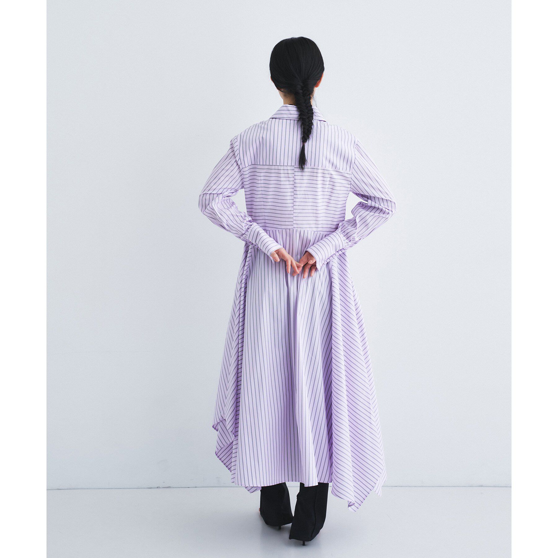 CODE A「stripe shirt dress」|ワンピース|