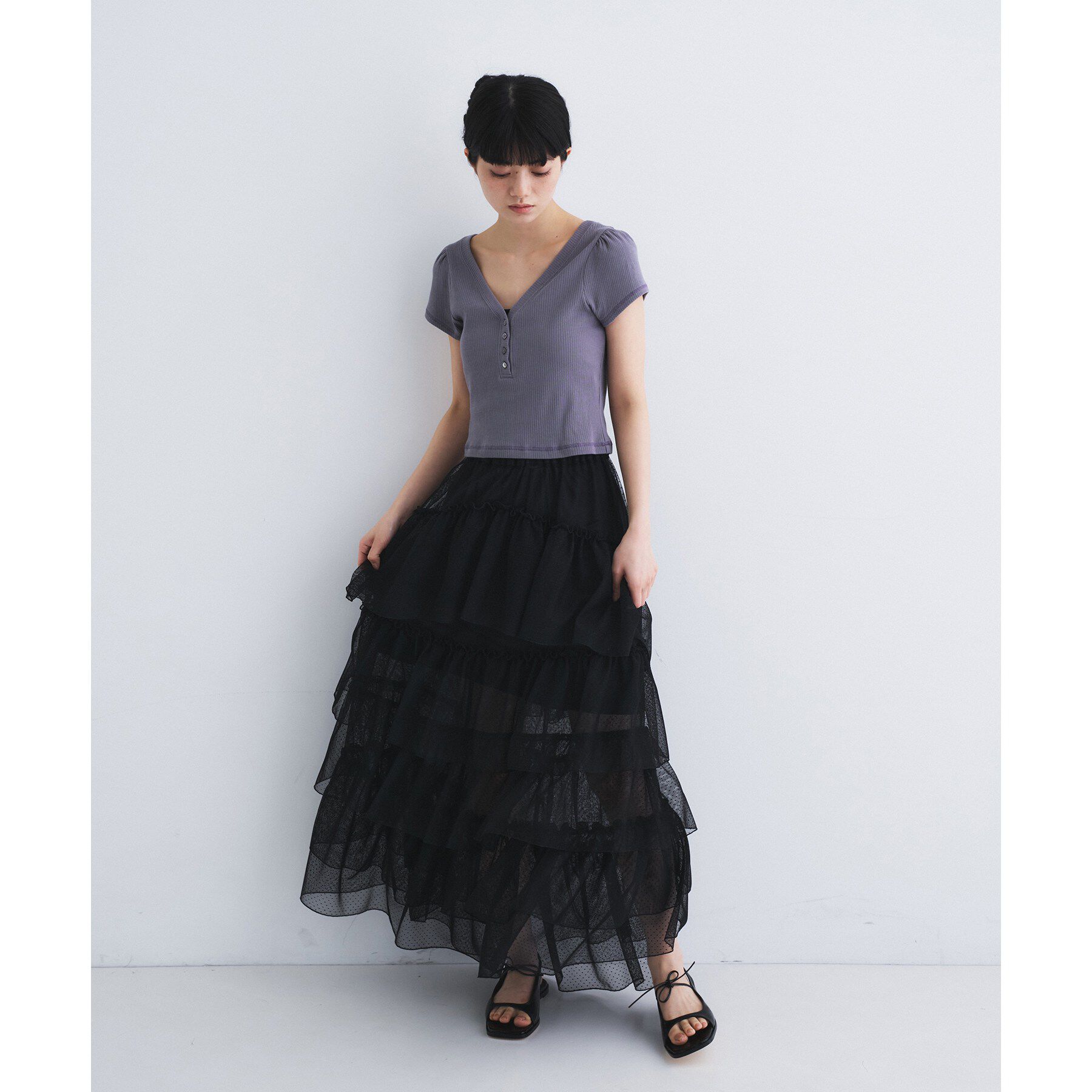 CODE A「M everyday rib button tee」|Tシャツ・カットソー|
