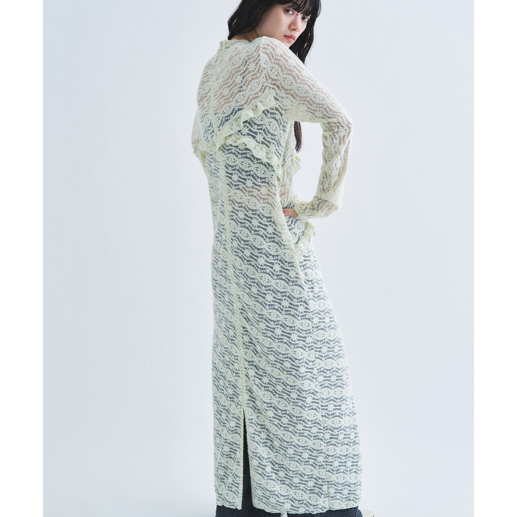 CODE A「veil lace Jersey dress」|ワンピース|