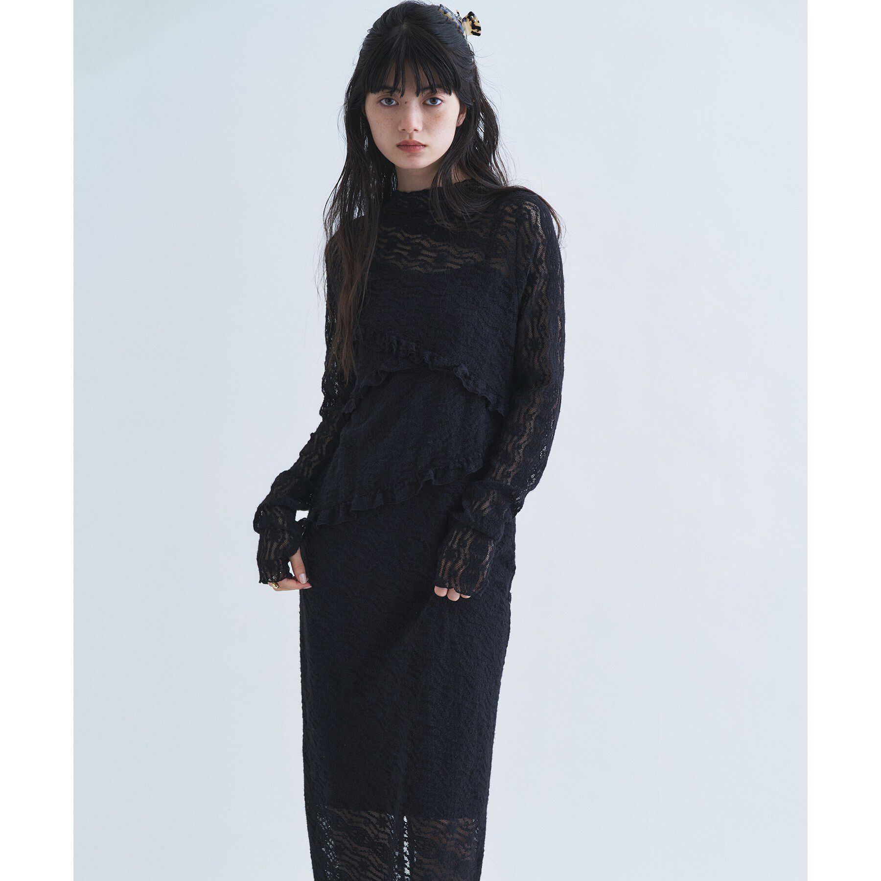 CODE A「veil lace Jersey dress」|ワンピース|