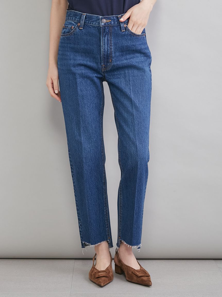 Mila Owen「【MILA PANTS】裾段差テーパードデニムパンツ」|デニム|