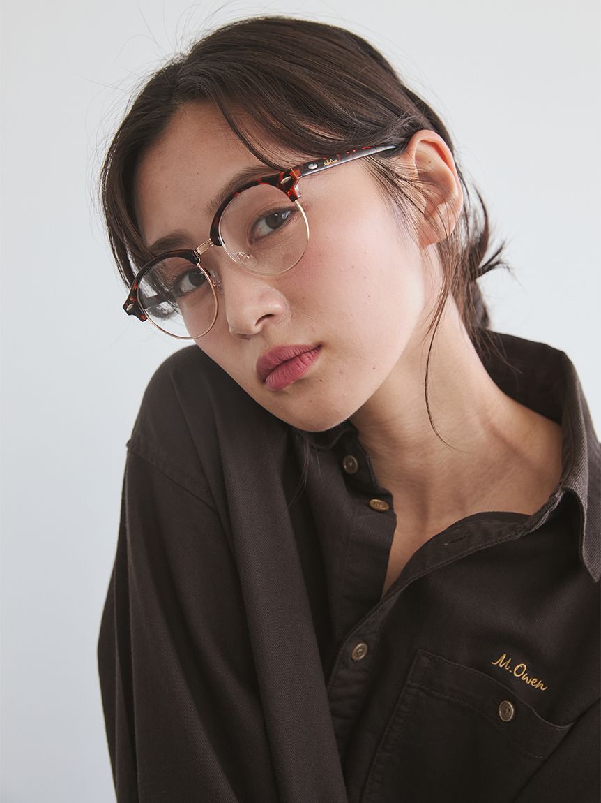 Mila Owen「ハーフリムラウンドダテメガネ」|メガネ|