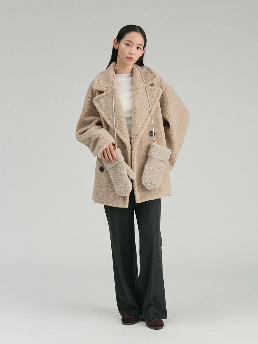 Mila Owen「【ECOPEL】ミディボアコート」|ステンカラーコート|