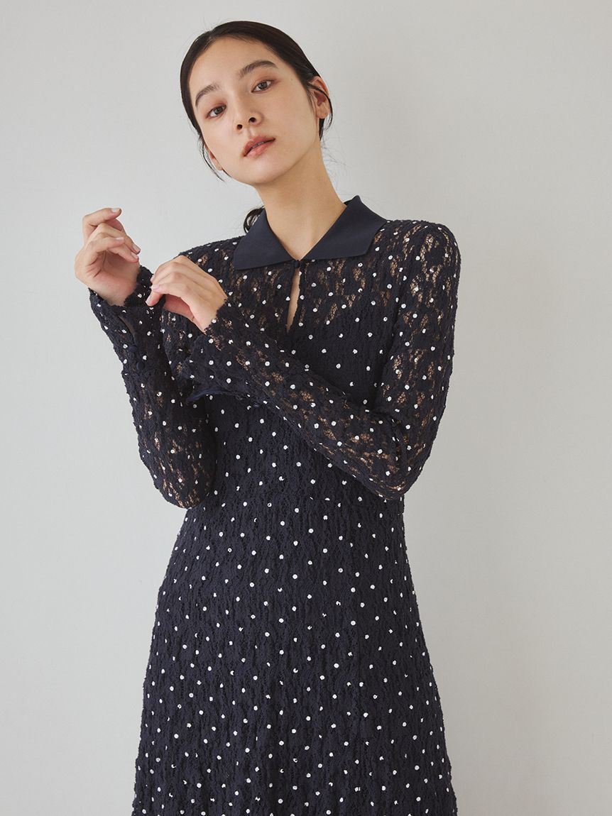 Mila Owen「ラッセルレーススキッパーカラーワンピース」|ワンピース|