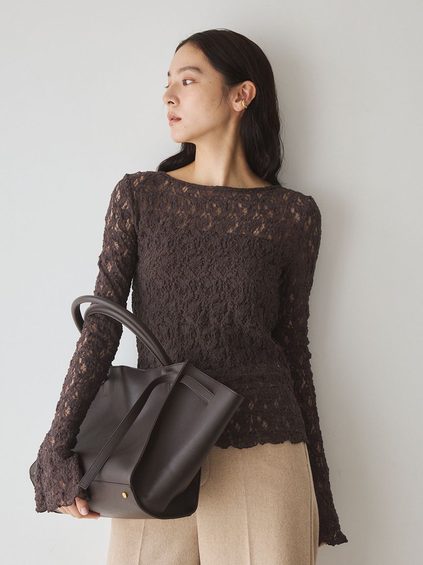 Mila Owen「ベルスリーブボートネックレーストップス」|Tシャツ・カットソー|