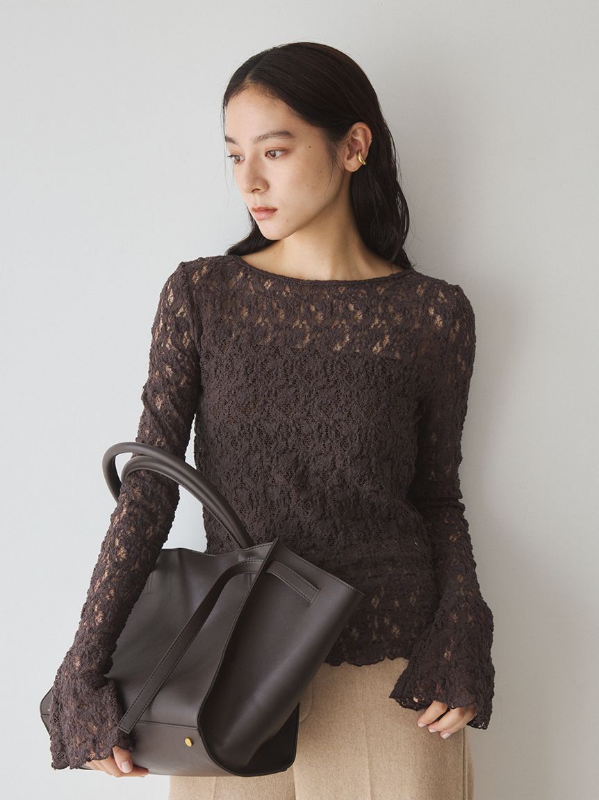 Mila Owen「ベルスリーブボートネックレーストップス」|Tシャツ・カットソー|