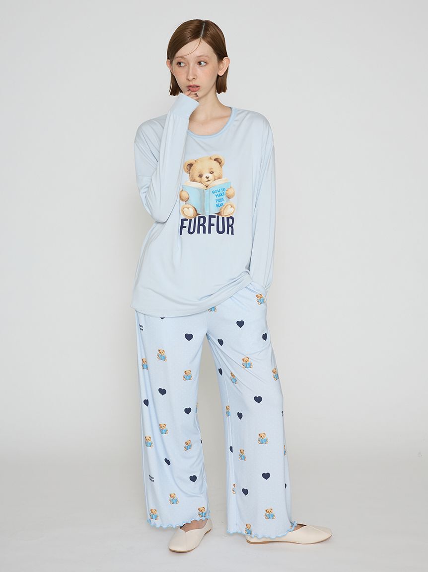 FURFUR「【FURFUR&times;gelato pique】ベアハートプリントロングパンツ」|ルームウェア|