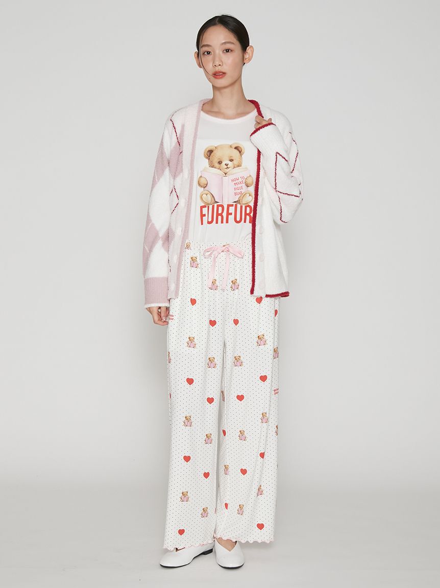 FURFUR「【FURFUR&times;gelato pique】ベアハートプリントロングパンツ」|ルームウェア|