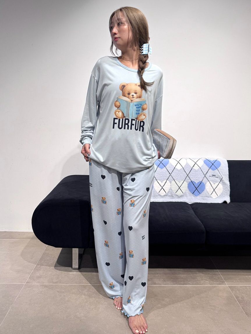 FURFUR「【FURFUR&times;gelato pique】ベアハートプリントロングパンツ」|ルームウェア|