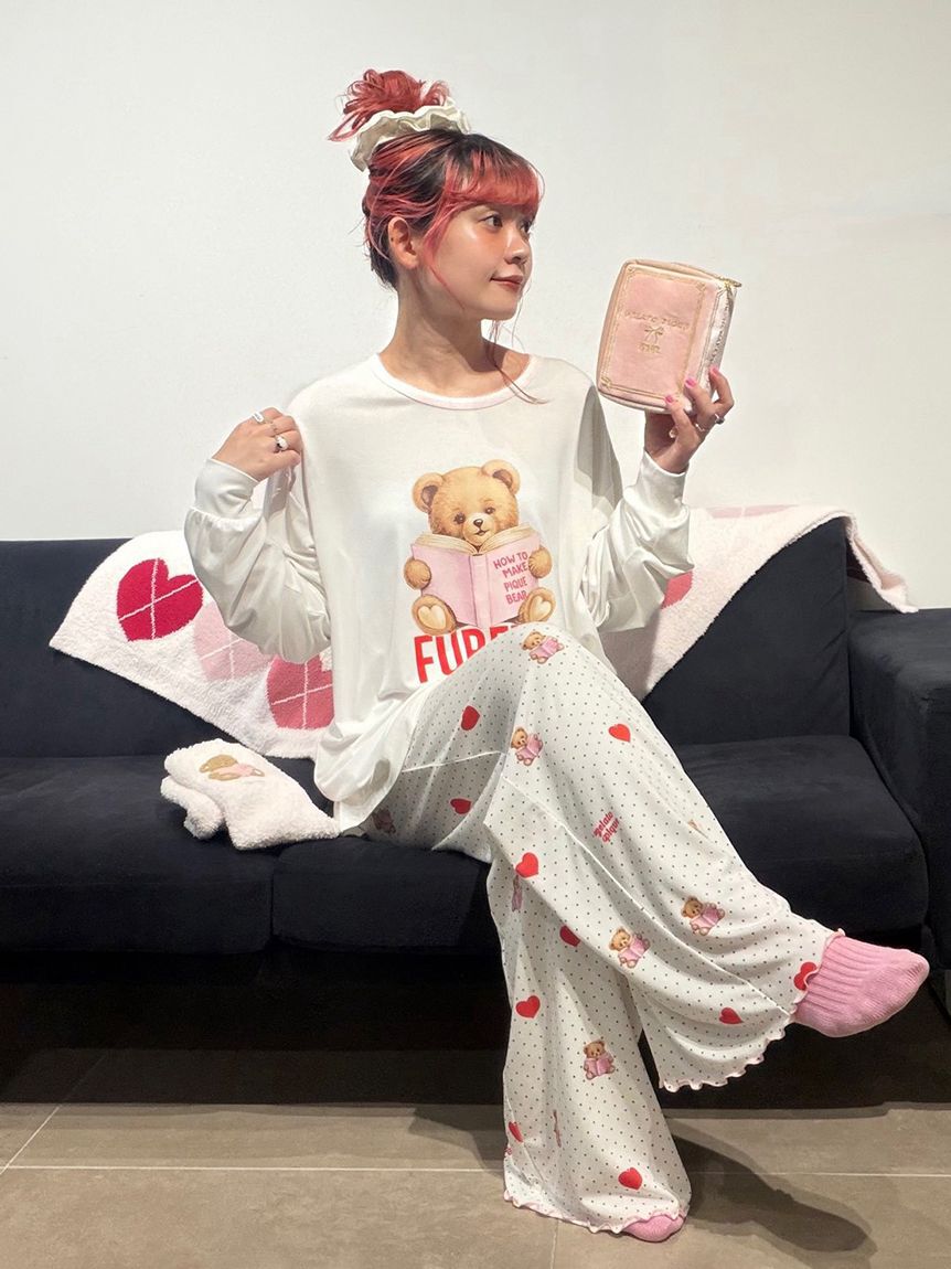 FURFUR「【FURFUR&times;gelato pique】ベアハートプリントロングパンツ」|ルームウェア|