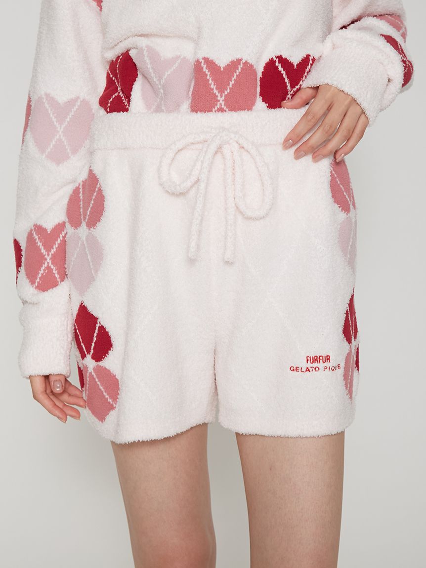 FURFUR「【FURFUR&times;gelato pique】ベビモコハートアーガイルショートパンツ」|ルームウェア|