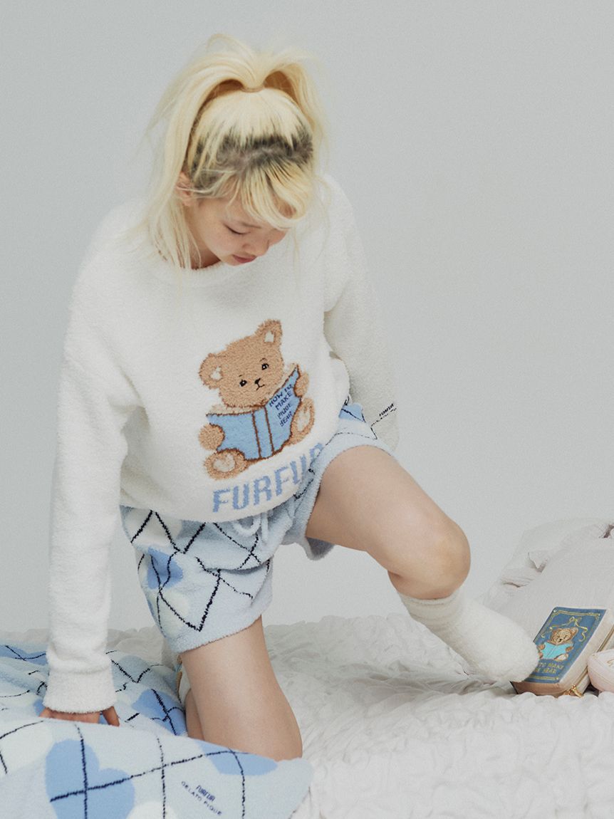 FURFUR「【FURFUR&times;gelato pique】ベビモコハートアーガイルショートパンツ」|ルームウェア|