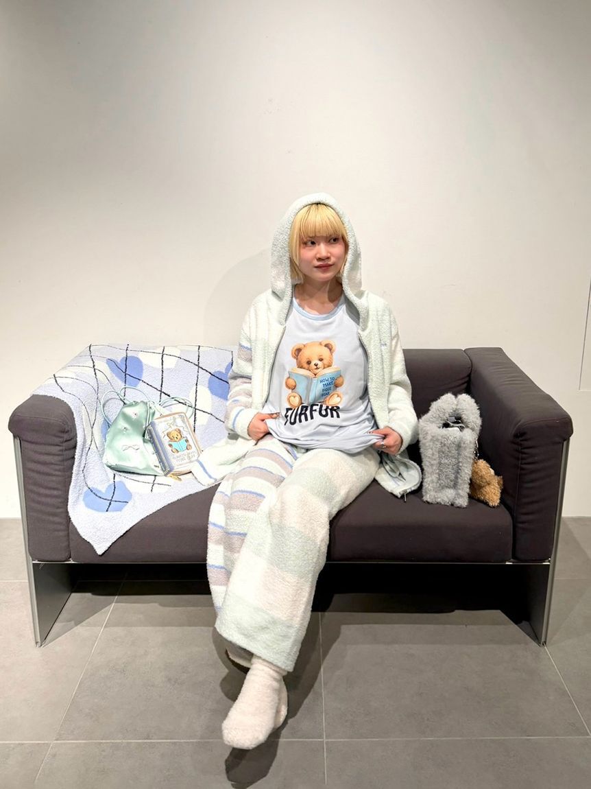 FURFUR「【FURFUR&times;gelato pique】ベビモコボーダーミックスロングパンツ」|ルームウェア|